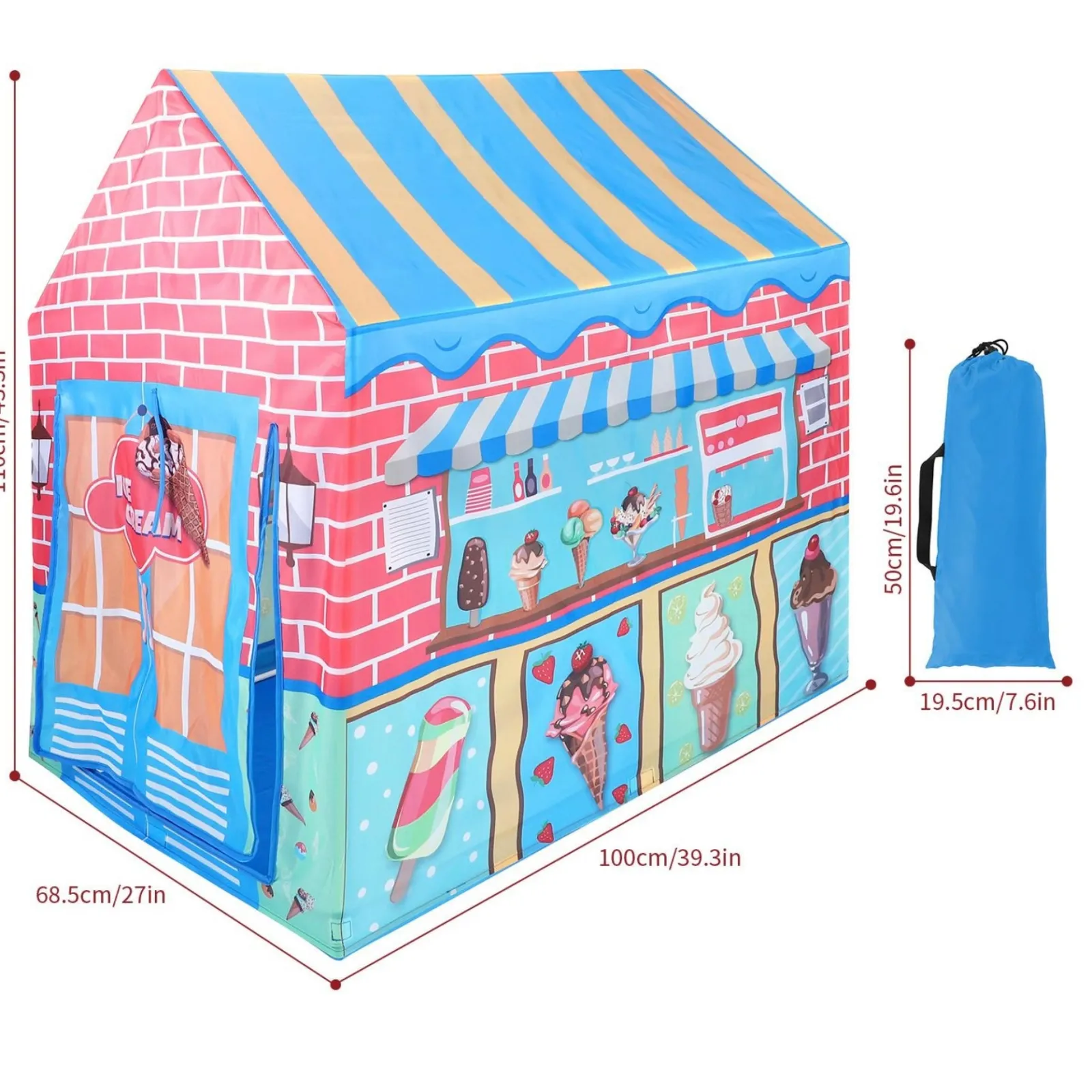 Little Helper Role Play Toys & Pretend Play | Playhouses, Teepees & Dens | Children's Pop-Up Ice Cream Parlour Play Tent | Role Play Fun | Den