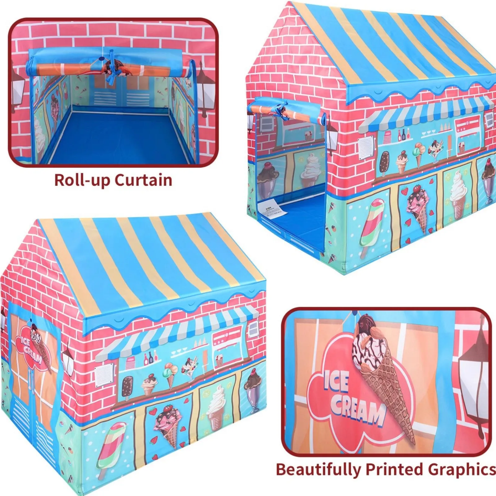 Little Helper Role Play Toys & Pretend Play | Playhouses, Teepees & Dens | Children's Pop-Up Ice Cream Parlour Play Tent | Role Play Fun | Den