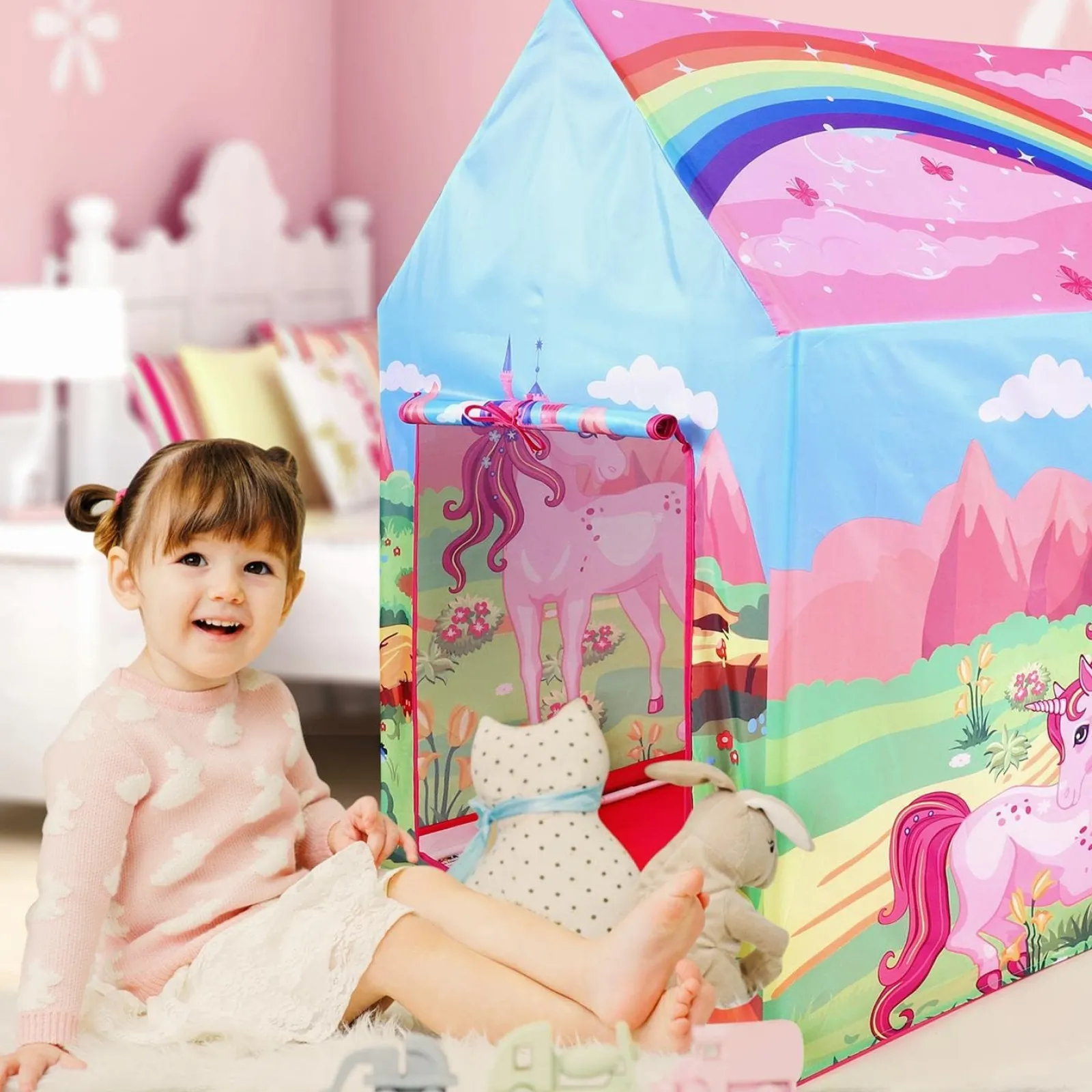 Little Helper Role Play Toys & Pretend Play | Playhouses, Teepees & Dens | Children's Pop-Up Unicorn Playhouse Tent | Role Play Fun | Den