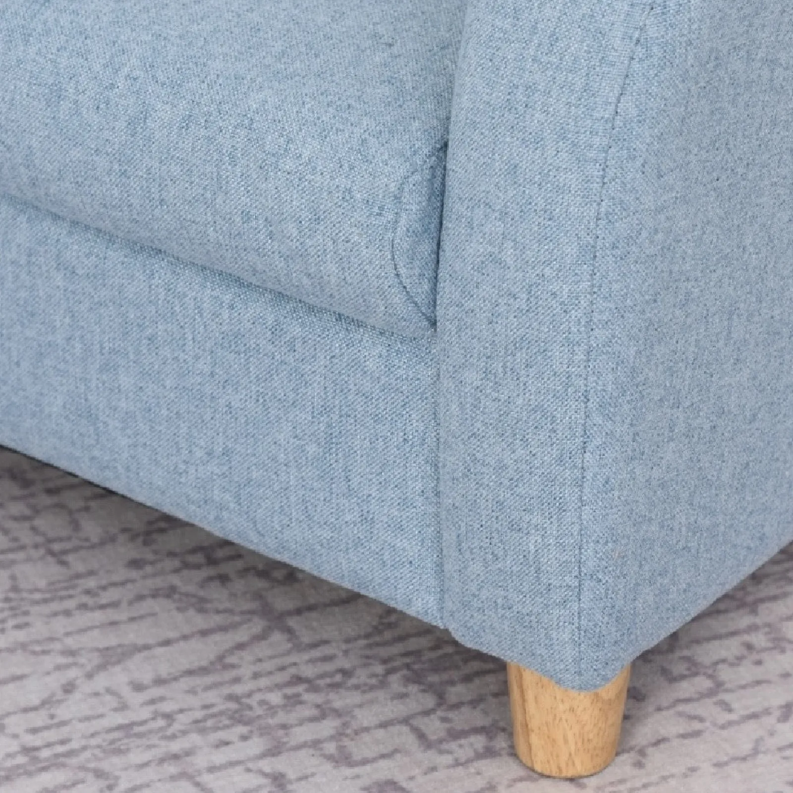 Little Helper Chairs & Stools | Childrens Premium Quality and Deluxe Single Armchair | Linen Look | Blue | 3-8 Years