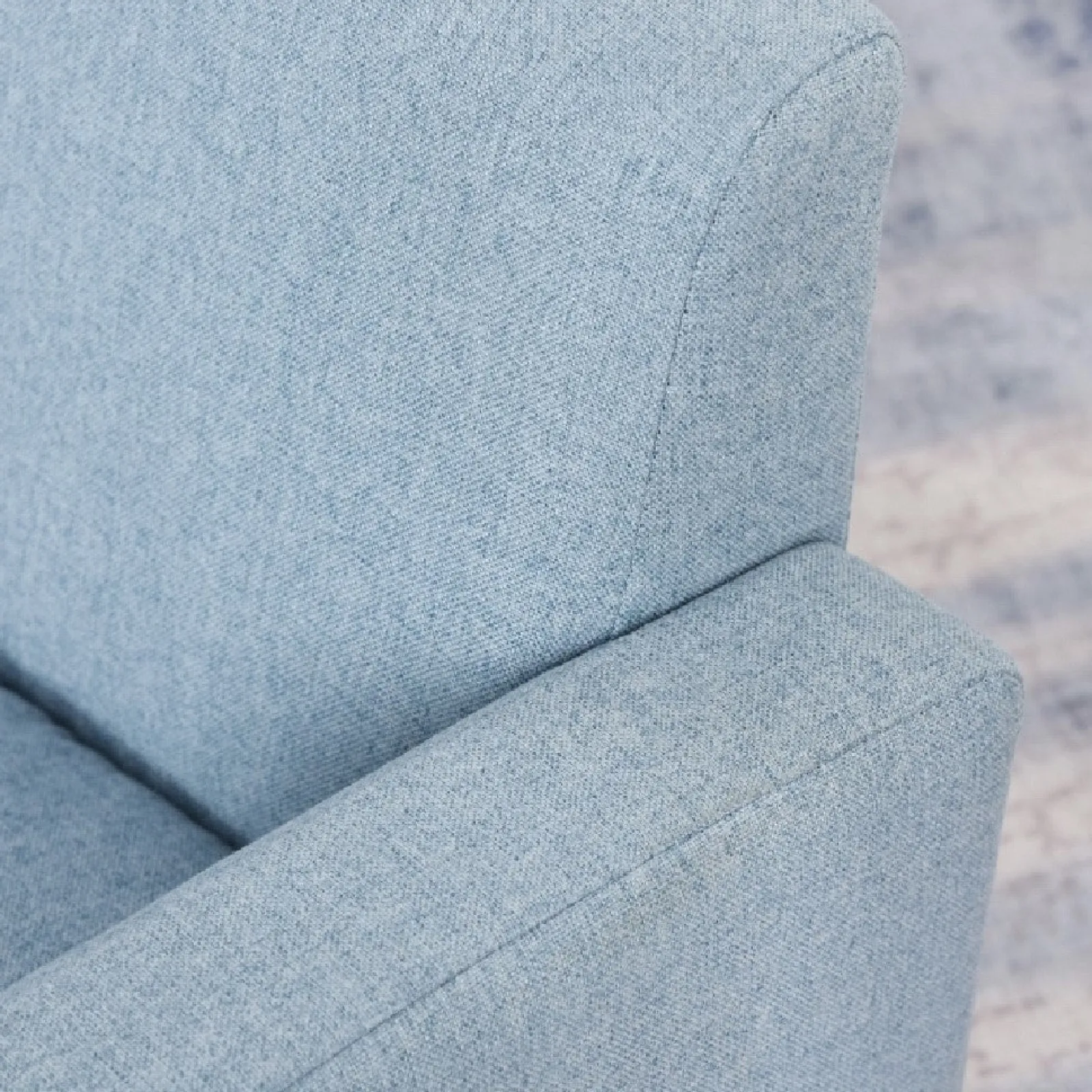 Little Helper Chairs & Stools | Childrens Premium Quality and Deluxe Single Armchair | Linen Look | Blue | 3-8 Years