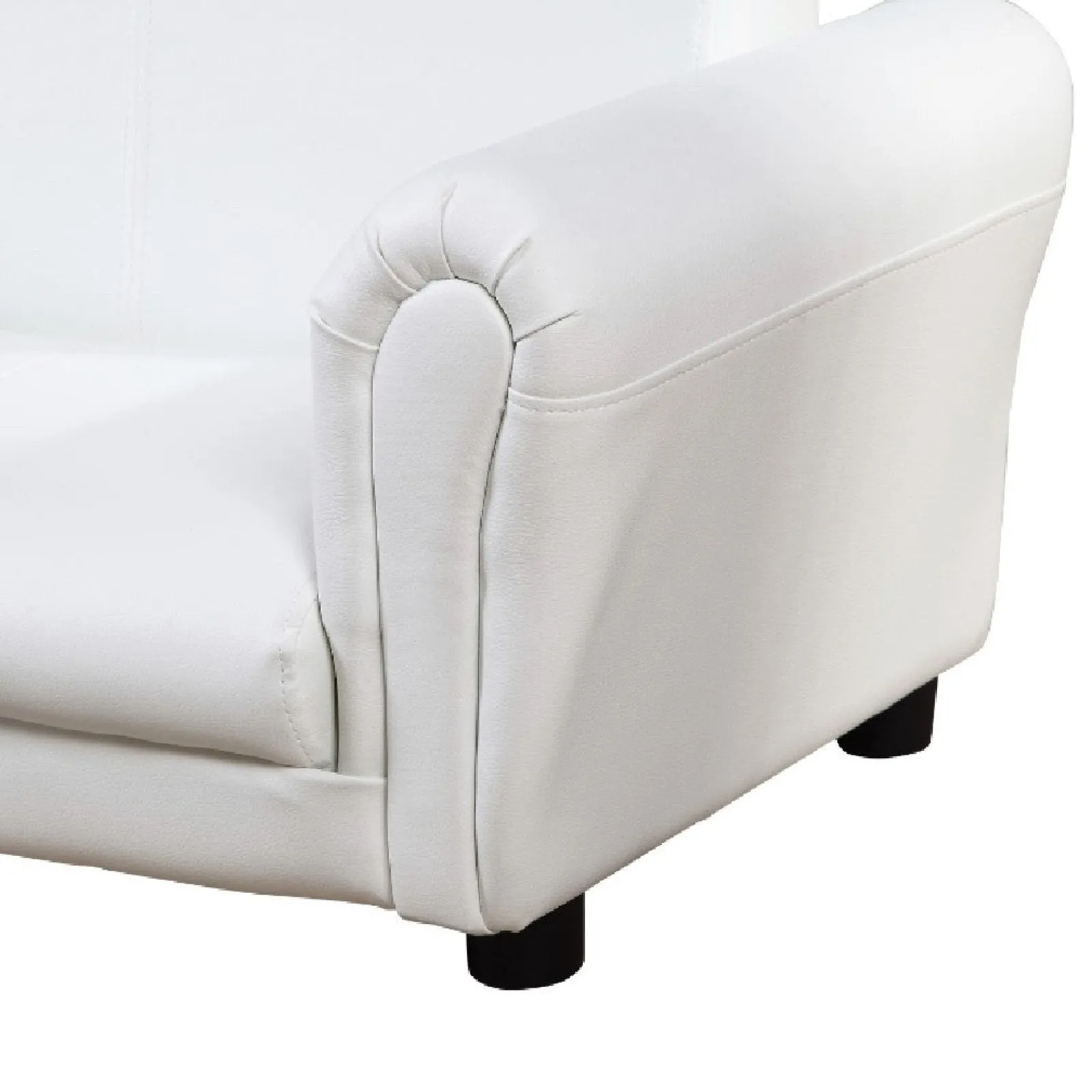 Little Helper Chairs & Stools | Childrens 2-Seater Mini Sofa Set with Large Footstool | White | 3-6 Years