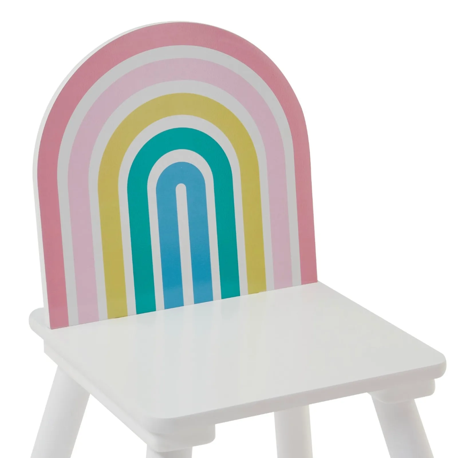 Little Helper Table & Chairs (wooden) | Children's Unicorn Wood Table and 2 Chairs Set | White | 2 Years +
