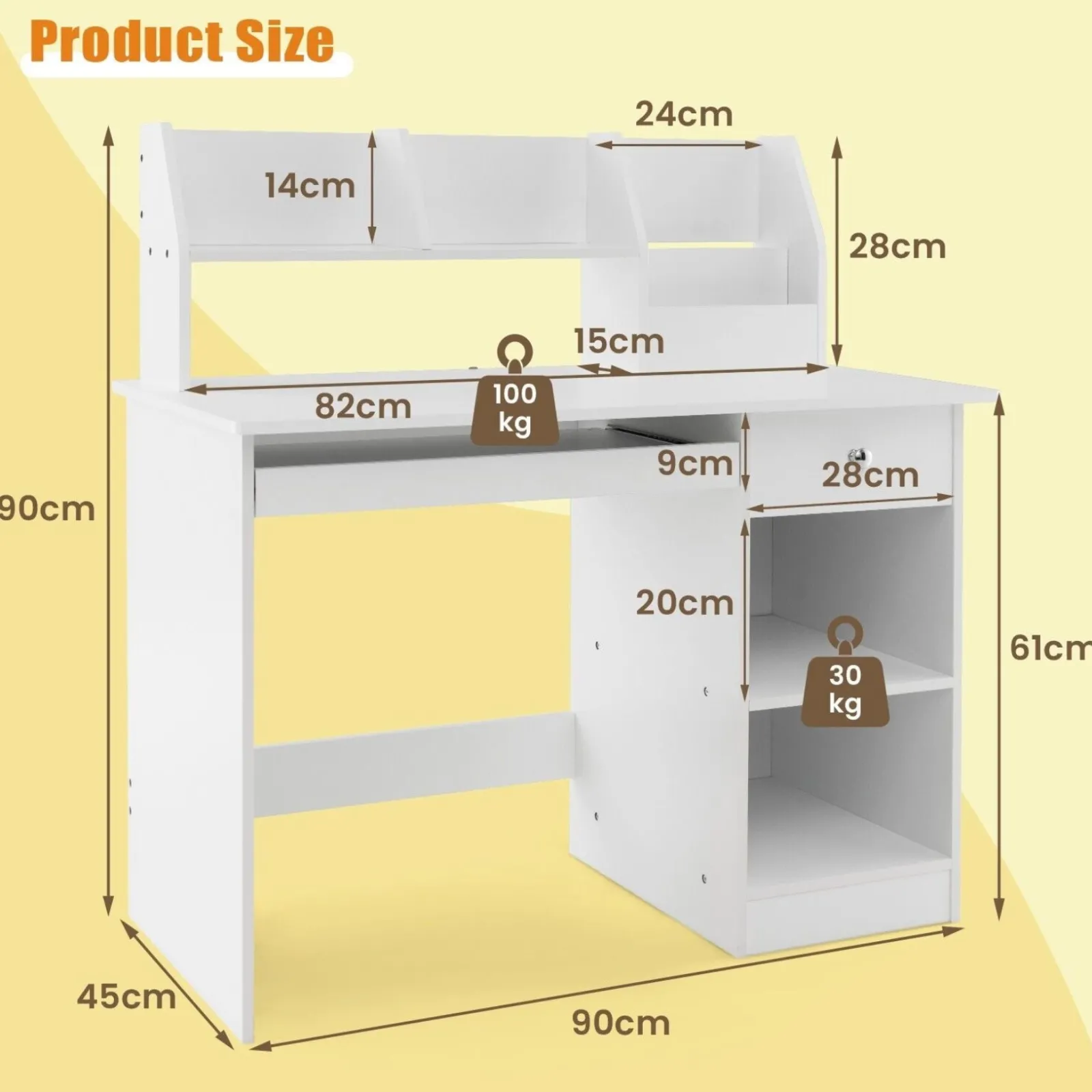 Little Helper Table & Chairs (wooden) | Children's White Homework Desk | Bureau | Storage Shelves & Drawer | 5-14 Years