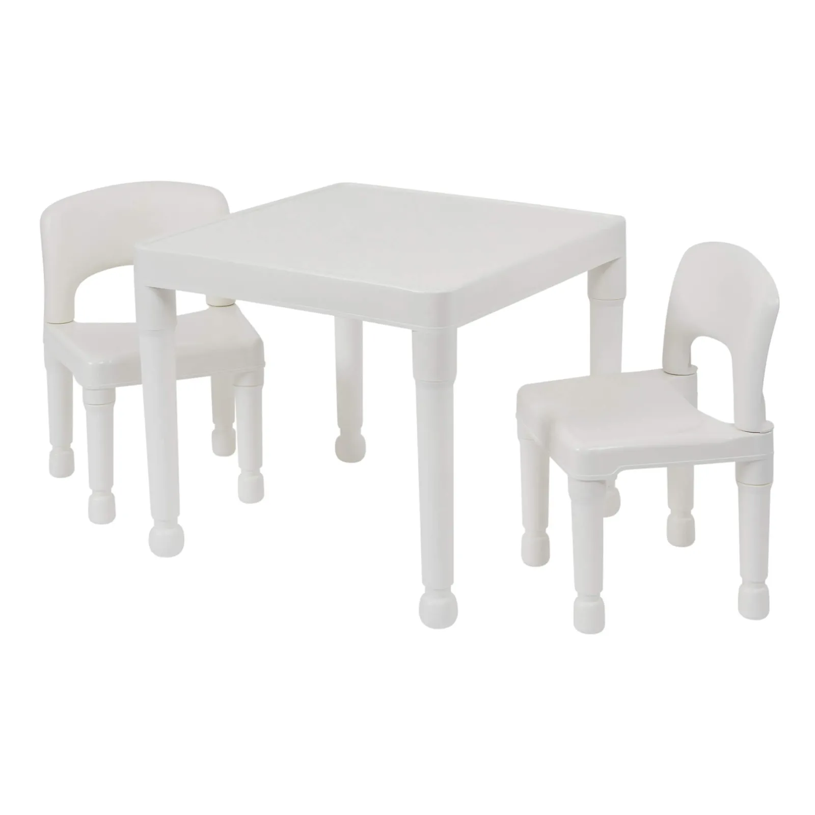 Little Helper Table & Chairs (plastic) | Children's White Indoor | Outdoor Plastic Table & 2 Chairs Set | 2 years+