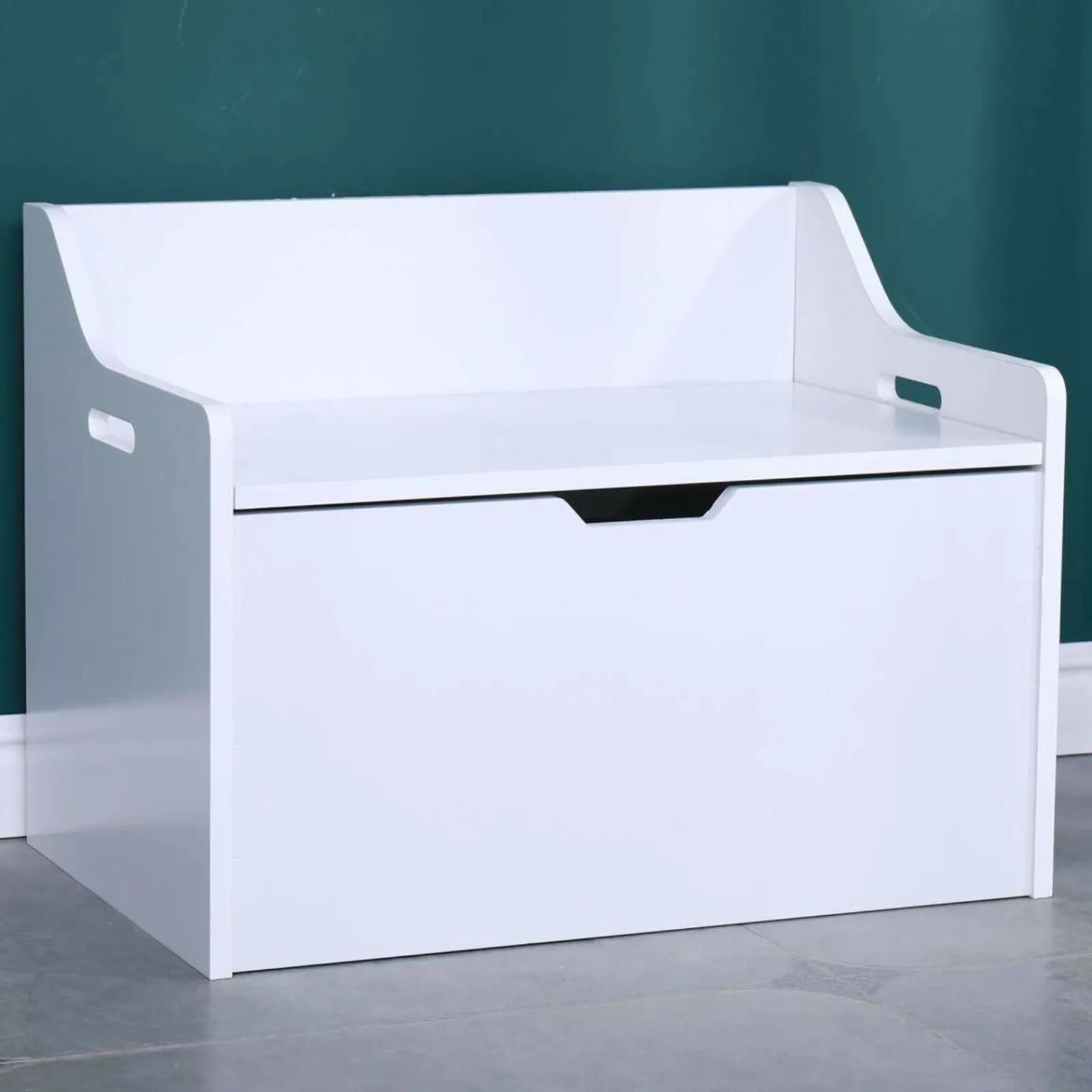 Little Helper Toy Box & Blanket Box | Toy Box & Blanket Box | Childrens Wooden Toy Box & Bench with Soft Close Hinge | Toy Chest | White