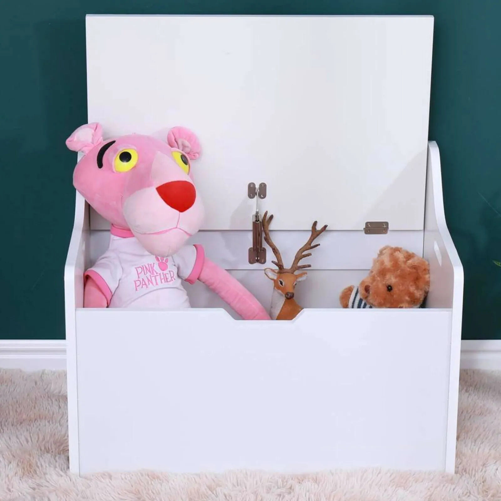 Little Helper Toy Box & Blanket Box | Toy Box & Blanket Box | Childrens Wooden Toy Box & Bench with Soft Close Hinge | Toy Chest | White