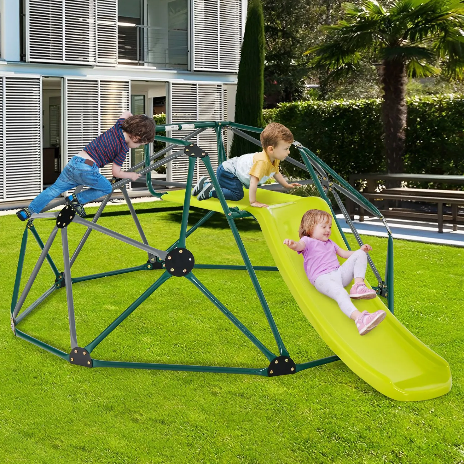 Little Helper Swing & Slide Sets & Garden Play & Trampolines | Kids Climbing Frames & Activity Toys | Children's XL Rust-resistant Indoor | Outdoor Montessori Climbing Frame Dome with Slide | 3-12 years