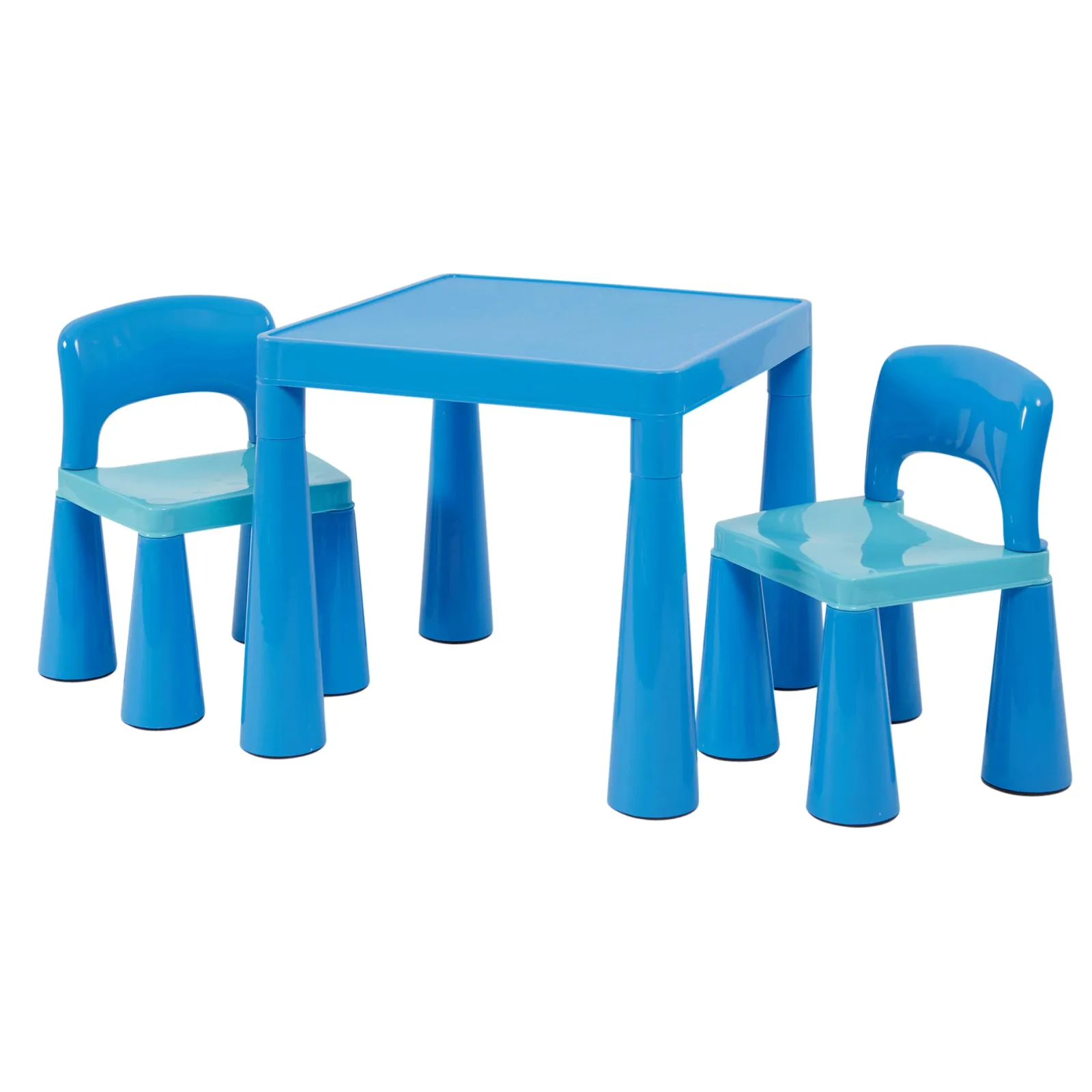 Little Helper Table & Chairs (plastic) | Chunky & Funky Plastic Kid's | Children's Activity Table & 2 Chair Set | Blue
