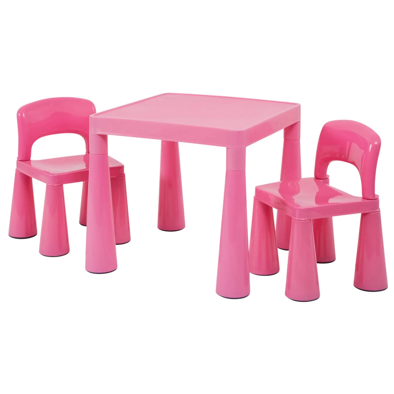 Little Helper Table & Chairs (plastic) | Chunky & Funky Plastic Kid's | Children's Activity Table & 2 Chair Set | Hot Pink