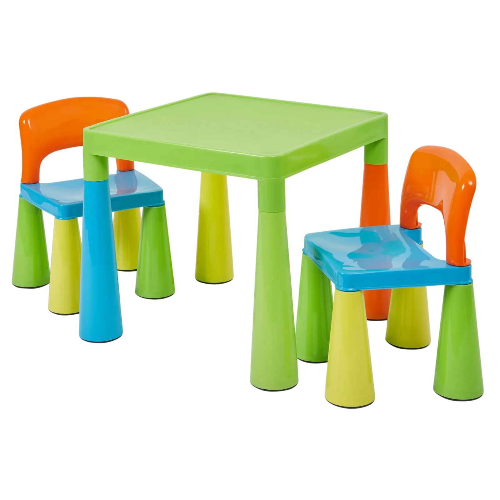 Little Helper Table & Chairs (plastic) | Chunky & Funky Plastic Kid's | Children's Activity Table & 2 Chair Set | Multicoloured