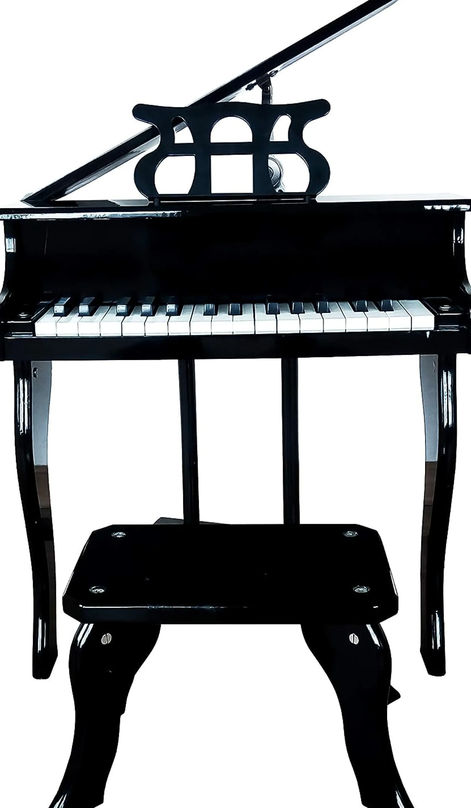 Little Helper Wooden Toys & Educational Toys | Baby Gifts | Classic 30 Keys Mini Wooden Grand Piano & Stool | Educational Musical Instrument | Black