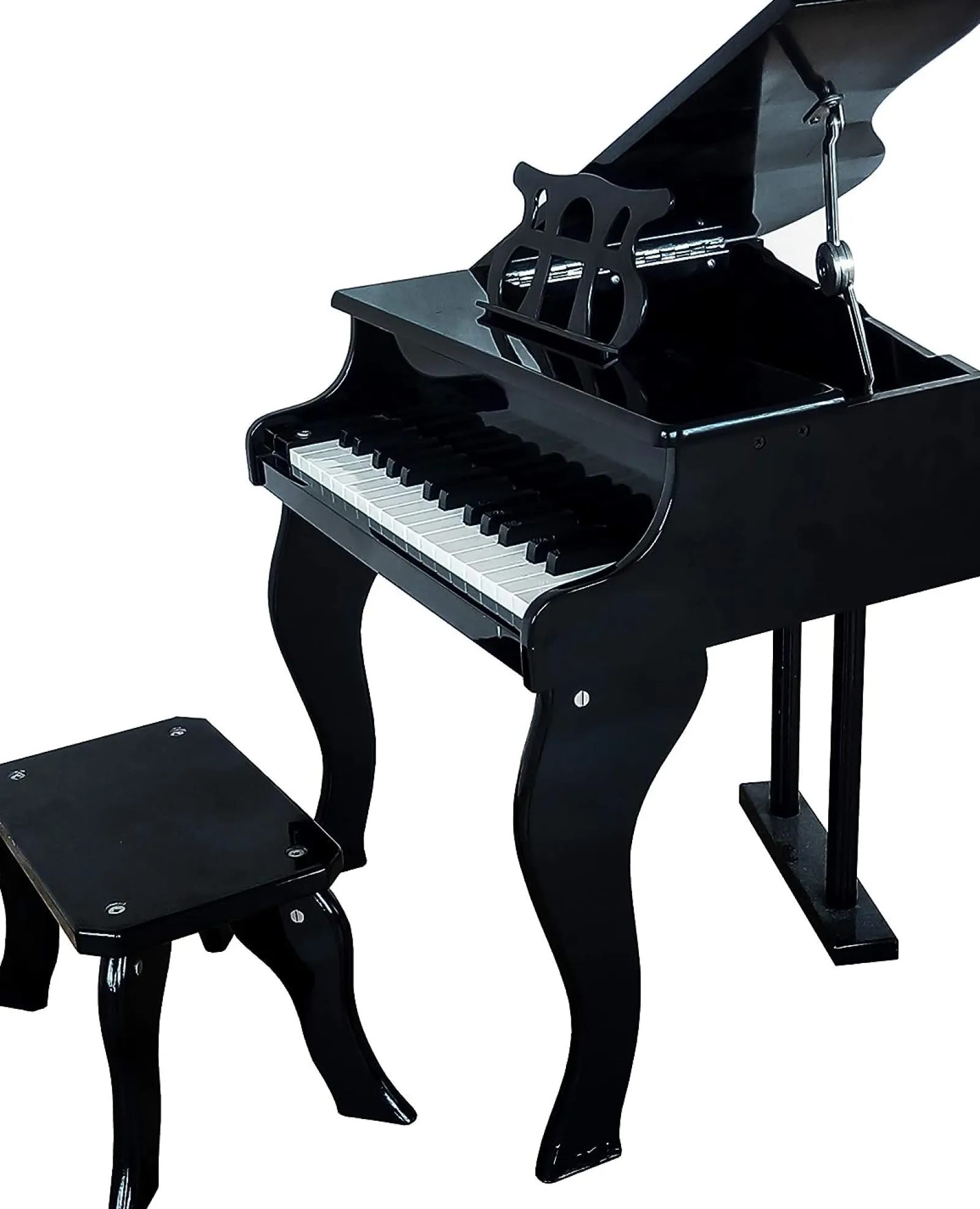 Little Helper Wooden Toys & Educational Toys | Baby Gifts | Classic 30 Keys Mini Wooden Grand Piano & Stool | Educational Musical Instrument | Black