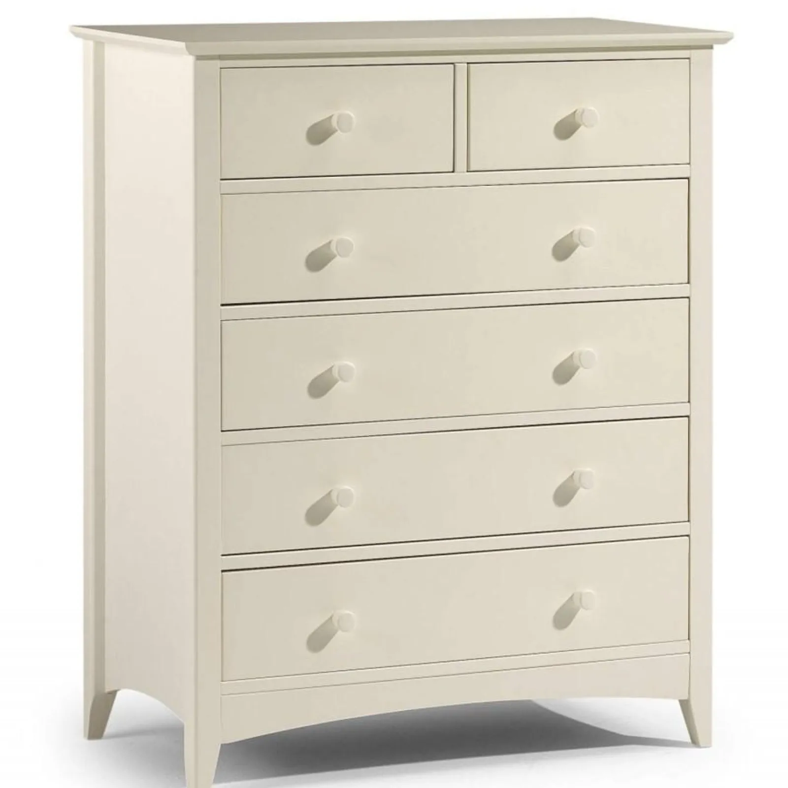 Little Helper Changing Units & Changing Tables & Dressers | Classic Shaker Style Solid Pine Chest of Drawers | 6 Drawers | Ivory White