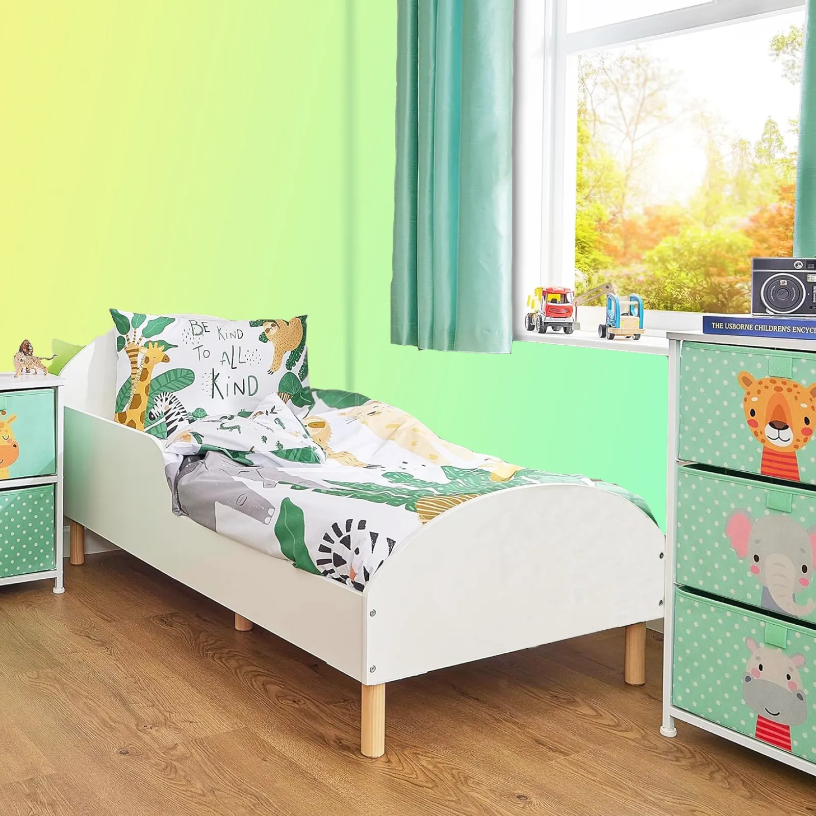 Little Helper Toddler Beds & Childrens Single Beds | Classic White Wooden Kids Bed with Side Protectors | Beds for Toddlers | White | 18m - 5 Years