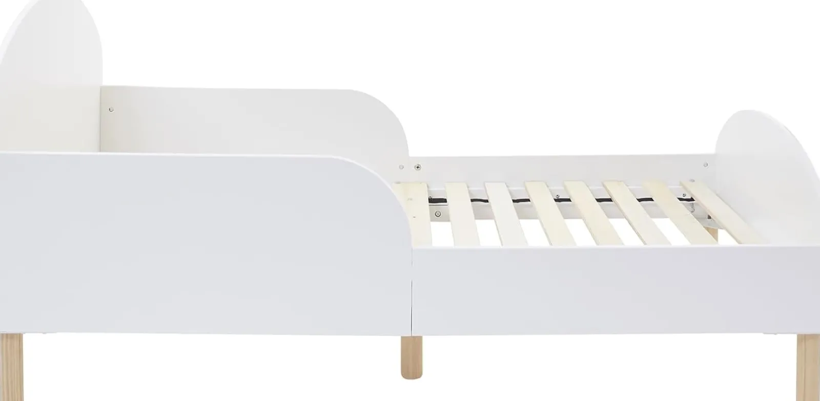 Little Helper Toddler Beds & Childrens Single Beds | Classic White Wooden Kids Bed with Side Protectors | Beds for Toddlers | White | 18m - 5 Years