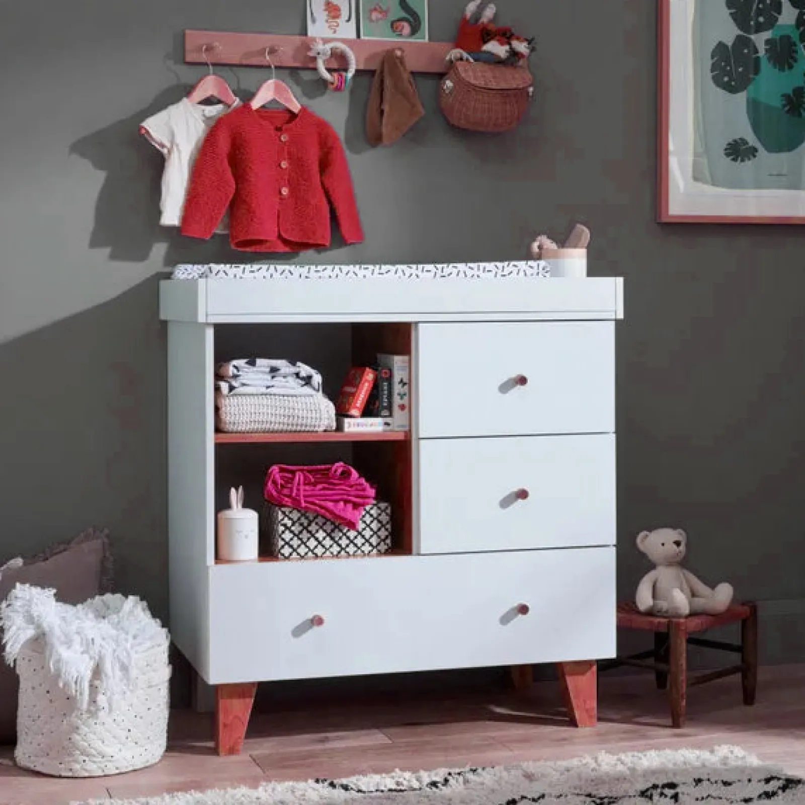Little Helper Changing Units & Changing Tables & Dressers | Contemporary High Quality Baby Changing Unit | Chest of Drawers | Baby Dresser | White
