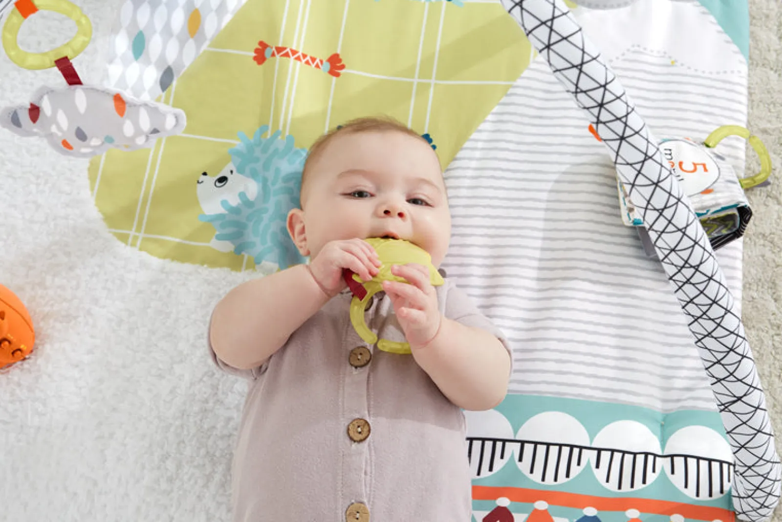 Little Helper Baby Play Gyms & Tummy Time & Activity Centres | Countryside Clouds | Deluxe & Plush Sensory Baby Play Mat | Baby Gym
