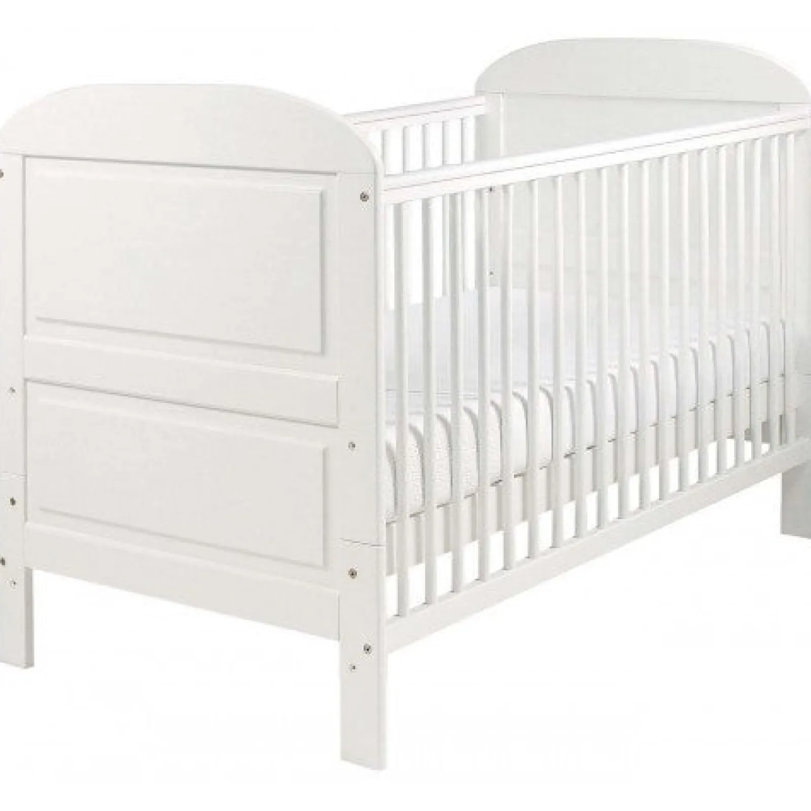 Little Helper Cot Beds | Cot Beds | Crescent Wooden Cot Bed | 2-in-1 Cot Bed | Pure White