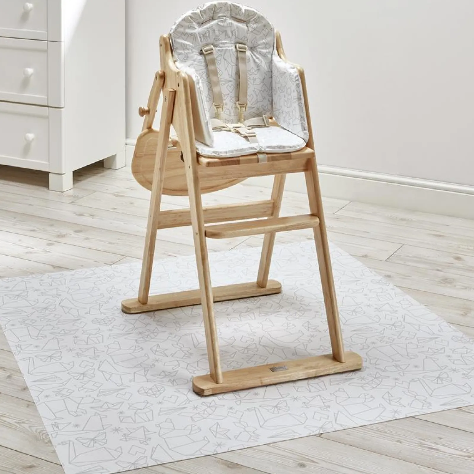 Little Helper High Chairs (wooden) | Deluxe Eco Conscious Solid Wood Space Saving | Easy Folding Highchair | 5 Point Harness | Beech