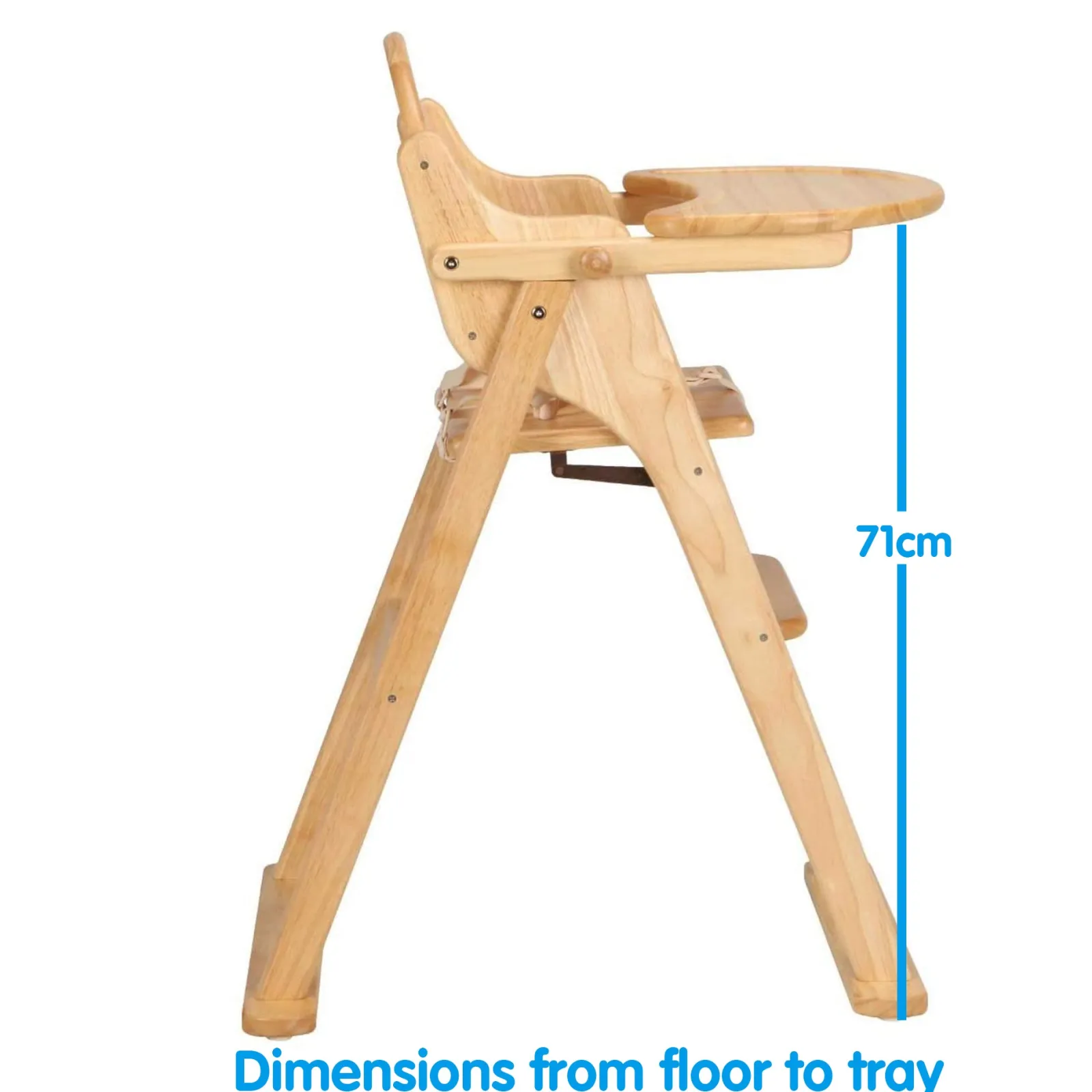 Little Helper High Chairs (wooden) | Deluxe Eco Conscious Solid Wood Space Saving | Easy Folding Highchair | 5 Point Harness | Beech