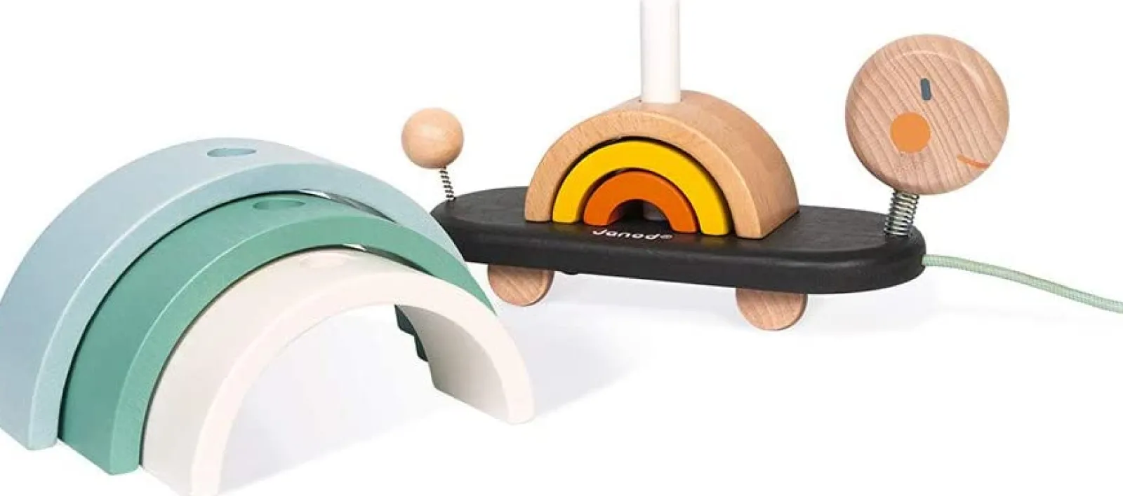 Little Helper Wooden Toys & Educational Toys | Deluxe Eco-Toy | 2-in-1 Rainbow Pull Along Toy & Puzzle | Hand Crafted Wooden Toy | 18m+