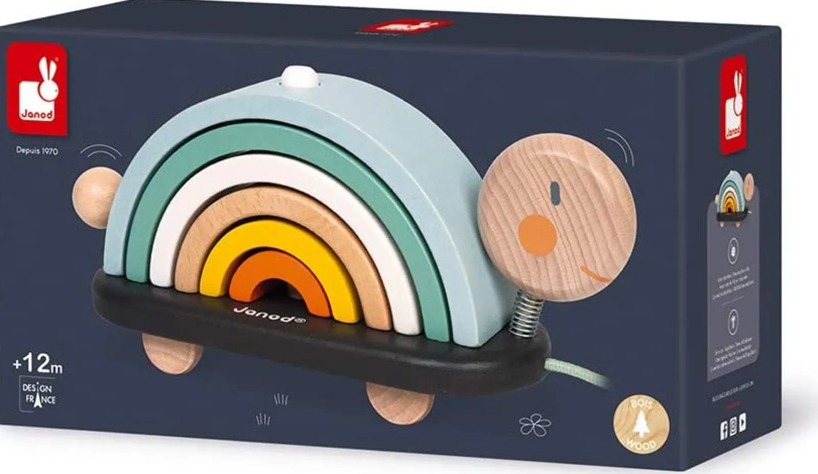 Little Helper Wooden Toys & Educational Toys | Deluxe Eco-Toy | 2-in-1 Rainbow Pull Along Toy & Puzzle | Hand Crafted Wooden Toy | 18m+
