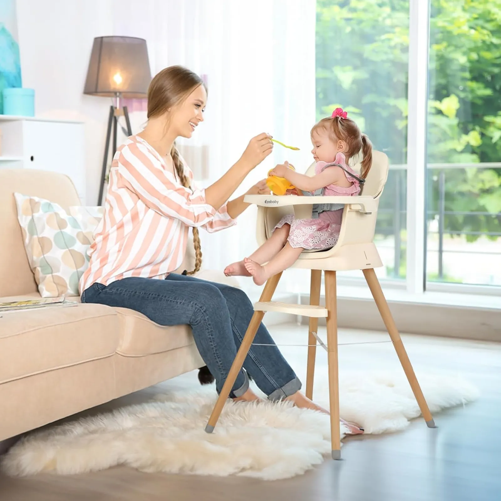 Little Helper High Chairs (wooden) | High Chairs (combination) | Deluxe 6-in-1 High Chair | Booster | Stool | Low Chair | Grey or Cream | 6m - 99 years