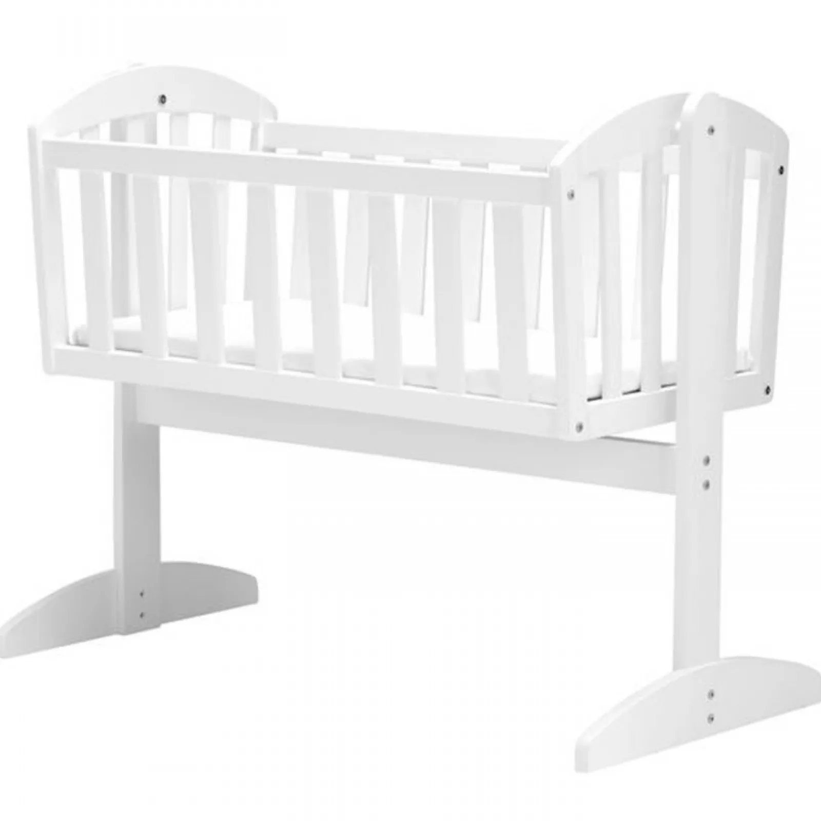 Little Helper Cots | Cribs | Deluxe Lullaby Newborn Swinging Eco-Conscious Wooden Crib & Mattress | Crisp White