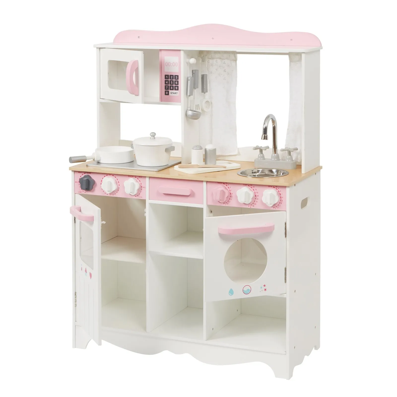 Little Helper Toy Kitchens | Role Play Toys & Pretend Play | Deluxe Montessori Country Toy Kitchen | Wooden Toy Kitchen with Accessories | 3 Years+