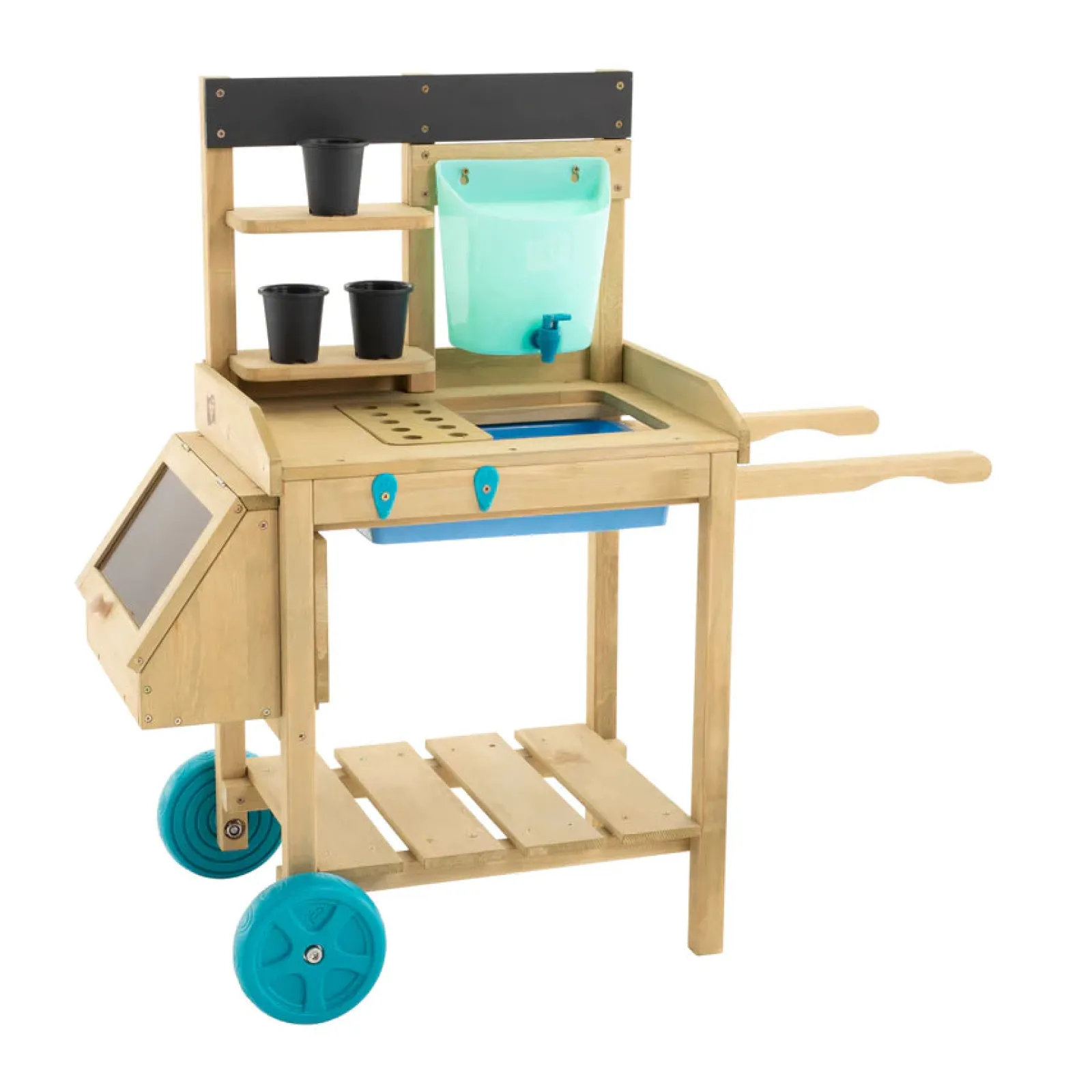 Little Helper Sand & Water Table & Sandpits & Mud Kitchens | Toy Kitchens | Deluxe Montessori Eco & FSC Natural Wood 2-in-1 Mud Kitchen | Potting Bench | 3 Years+