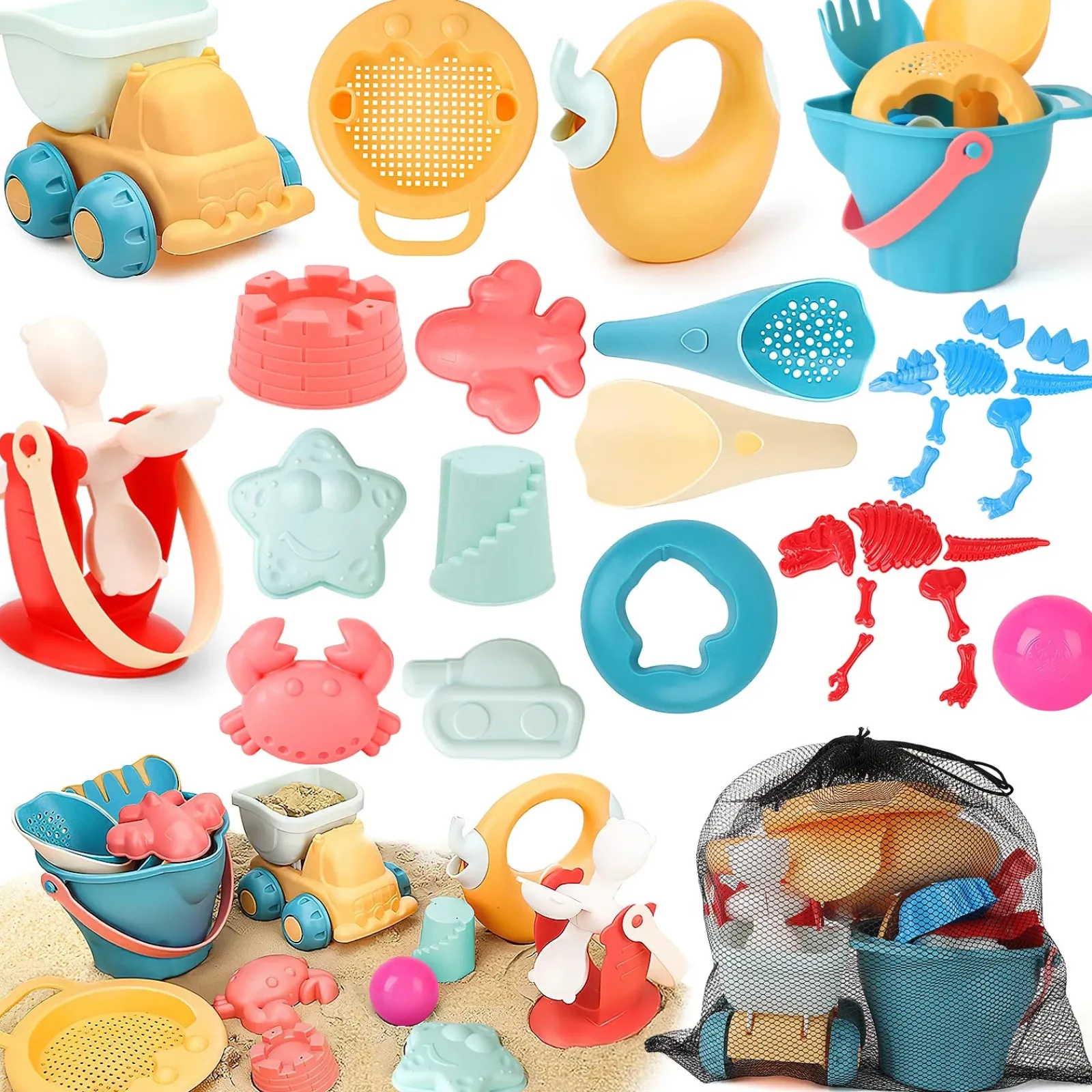 Little Helper Sand & Water Table & Sandpits & Mud Kitchens | Montessori Toys & Products | Deluxe Set Eco-Friendly 19pc Bucket & Spade Set | Waterwheel | Outdoor Kids Toys for Sand Pit | 3 years+