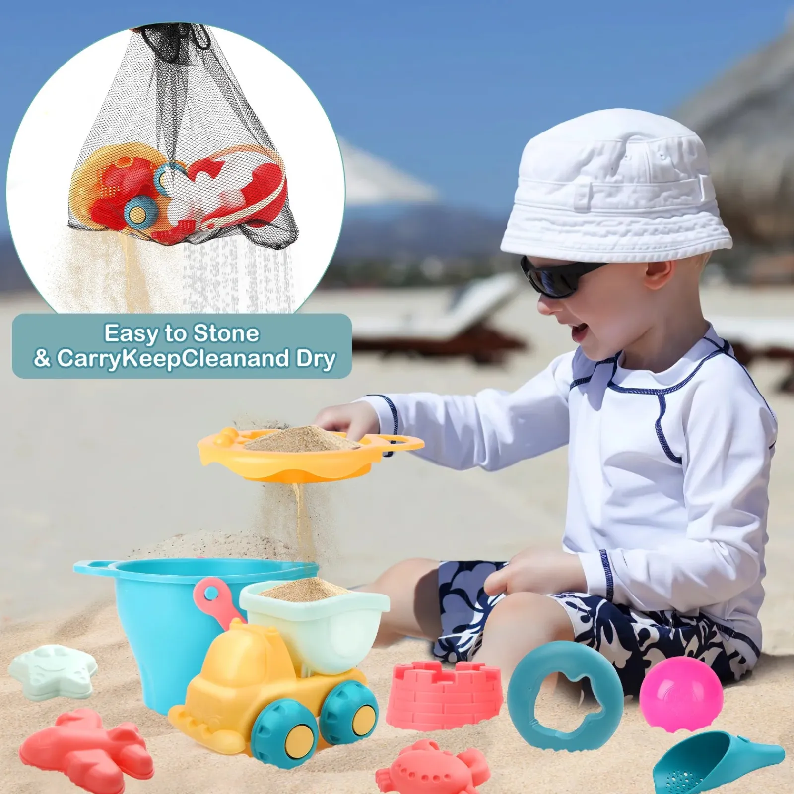 Little Helper Sand & Water Table & Sandpits & Mud Kitchens | Montessori Toys & Products | Deluxe Set Eco-Friendly 19pc Bucket & Spade Set | Waterwheel | Outdoor Kids Toys for Sand Pit | 3 years+