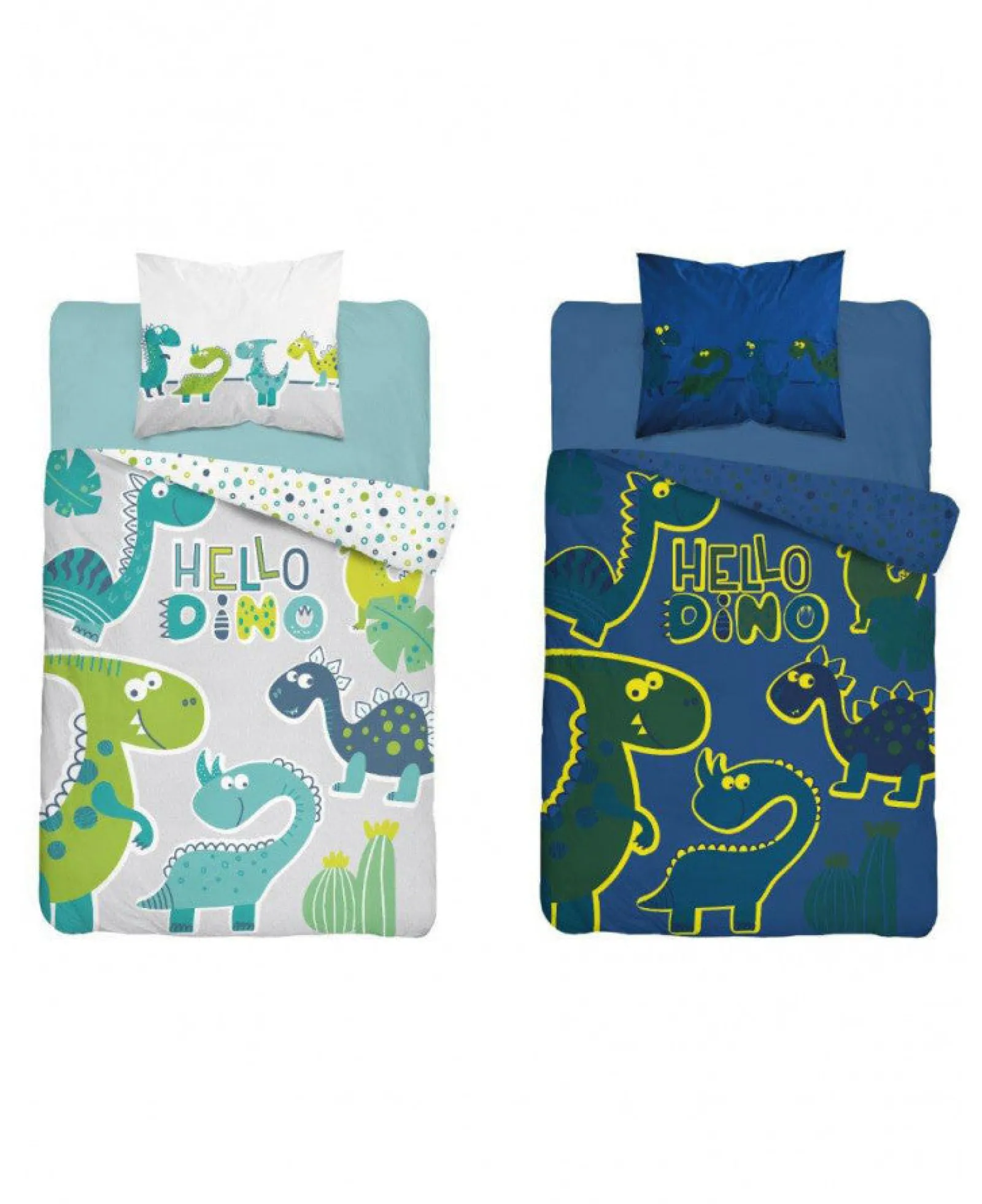 Little Helper Kids Bedding | Diddi Dino Glow in the Dark Toddlers Bedding | Children's Bedding Sets | Single Bed Duvet Cover & Pillowcase Set