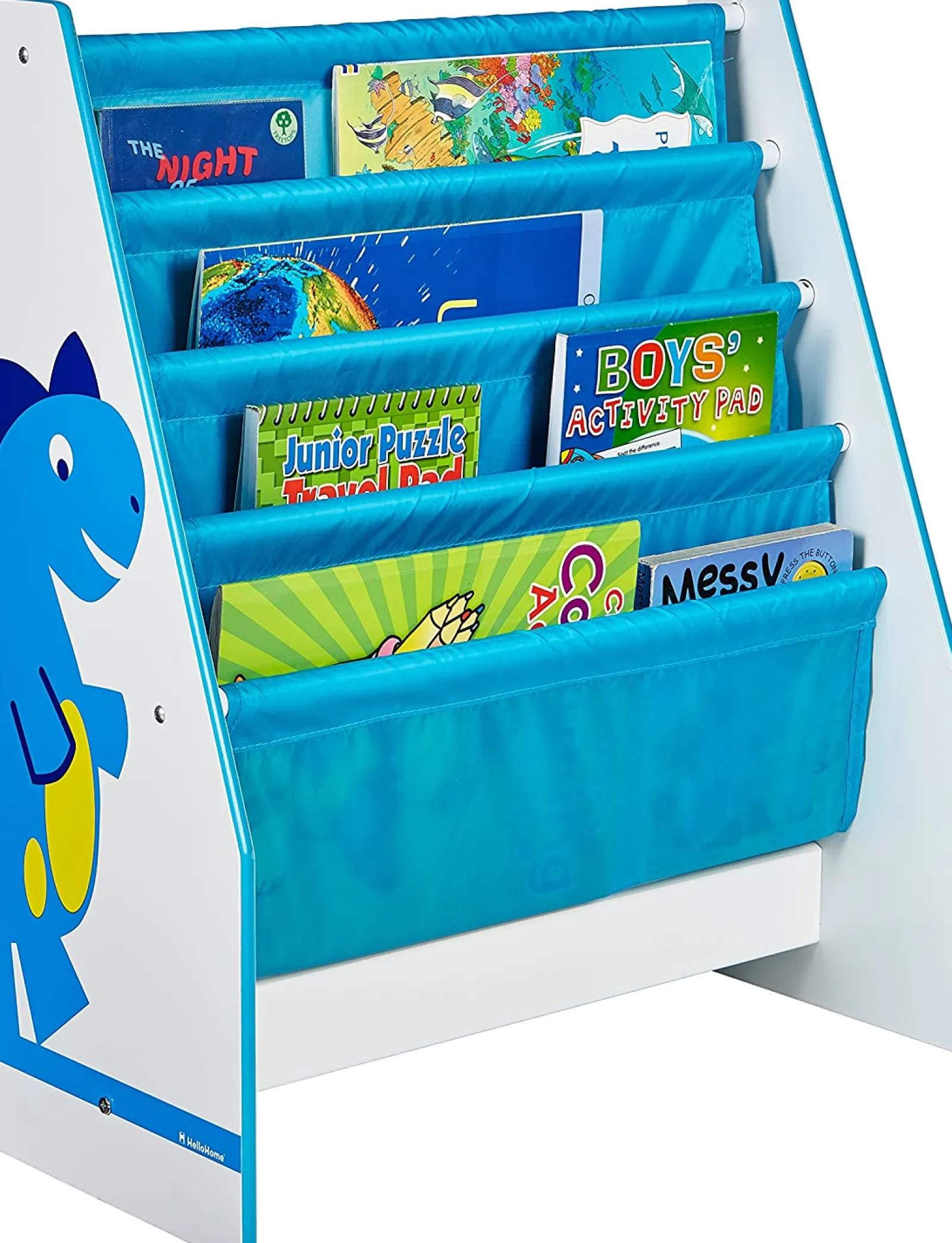 Little Helper Bookcases & Kids Bookshelves | Kids Bookcases & Kids Bookshelves | Diddi Dino Kids Bookcase | Sling Bookcase | Storage with Deep Canvas Pockets