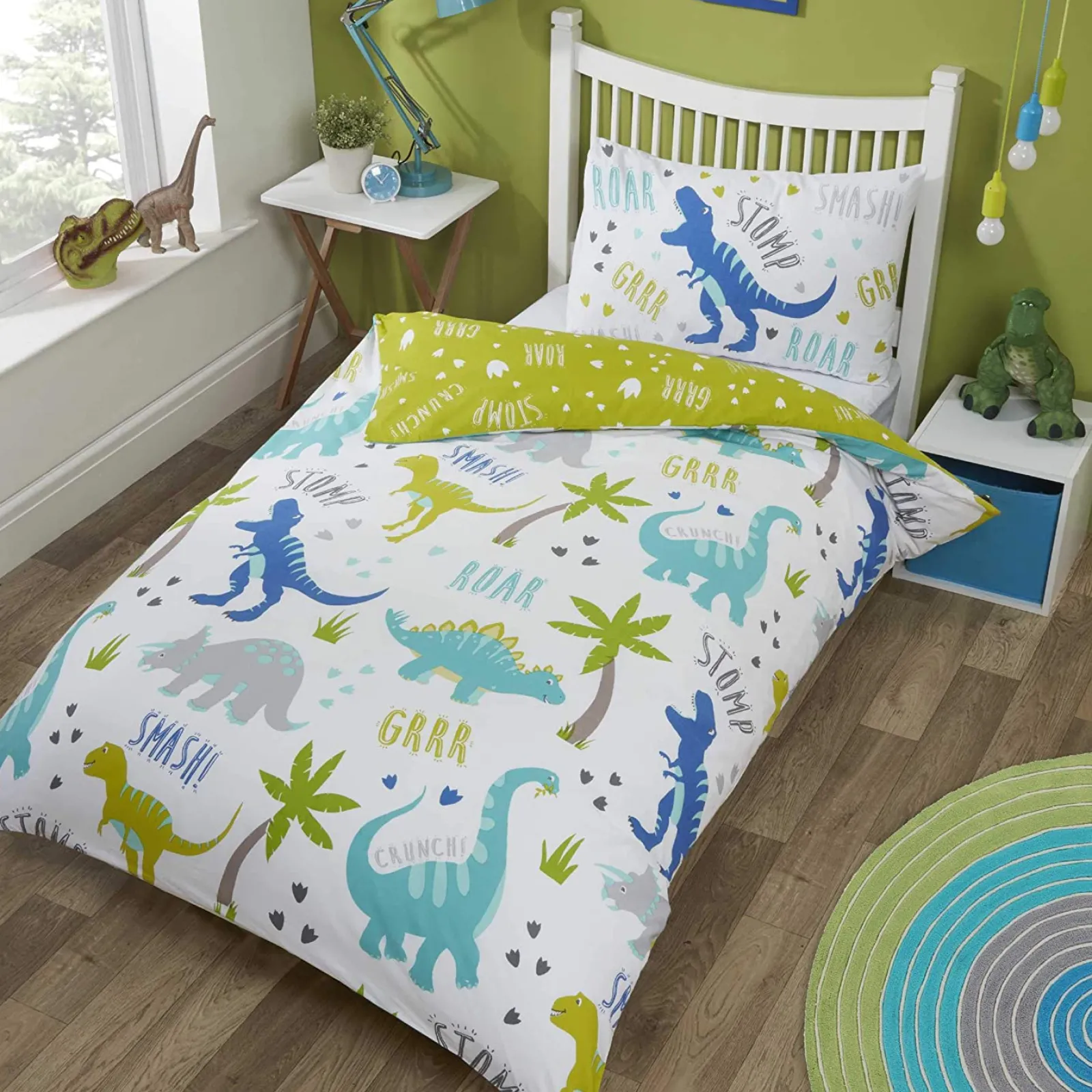 Little Helper Kids Bedding | Diddi Dino Toddlers Bedding | Children's Bedding Sets | Single Bed Duvet Cover & Pillowcase Set