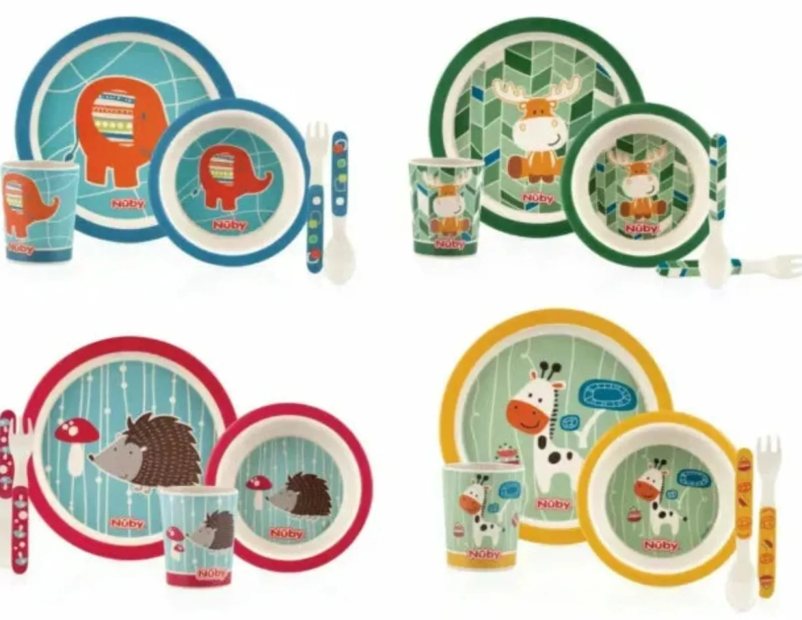 Little Helper Weaning & Feeding | Dishwasher-Safe Eco Conscious Bamboo Weaning Set | Infant Feeding Set | 4 Animal Choices