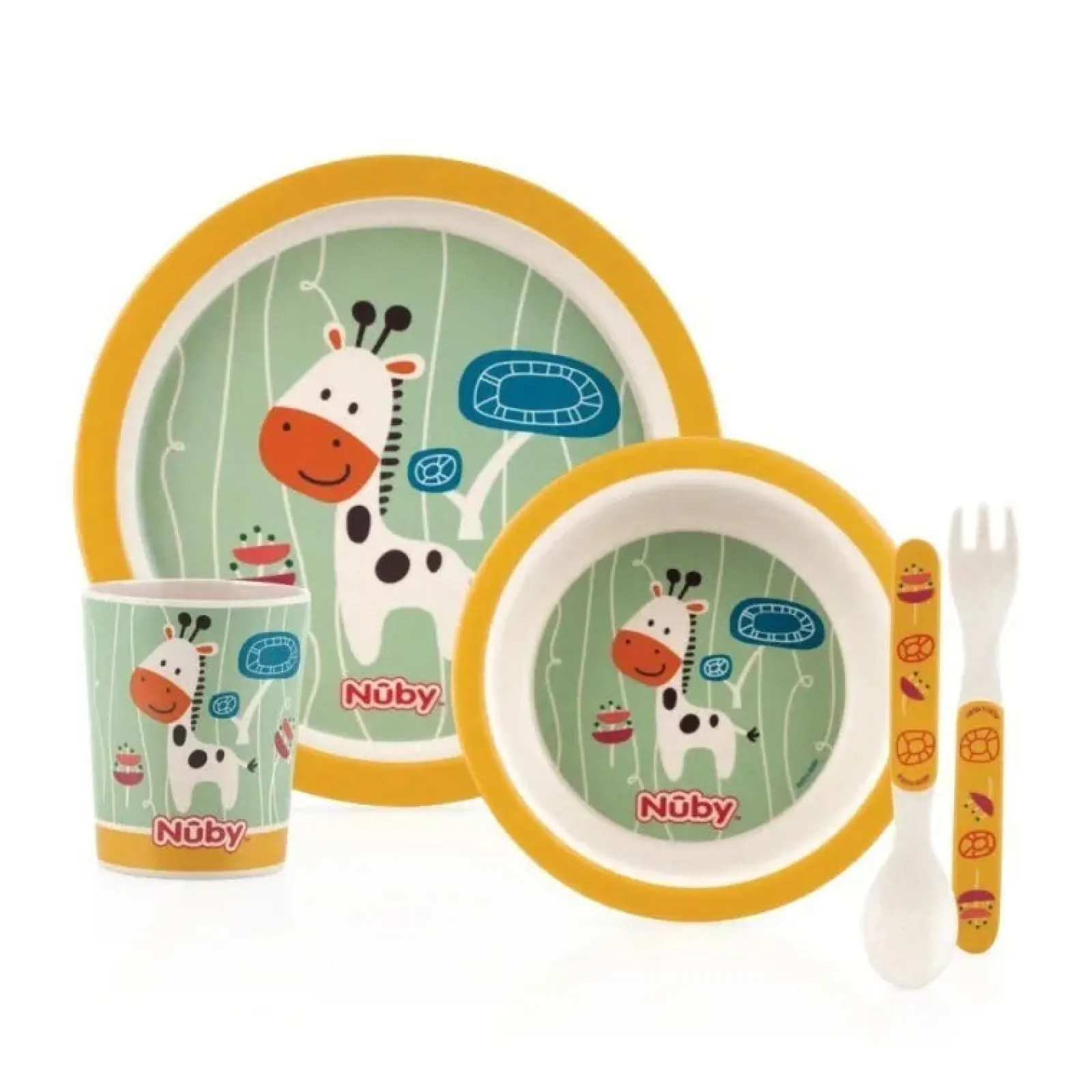 Little Helper Weaning & Feeding | Dishwasher-Safe Eco Conscious Bamboo Weaning Set | Infant Feeding Set | 4 Animal Choices