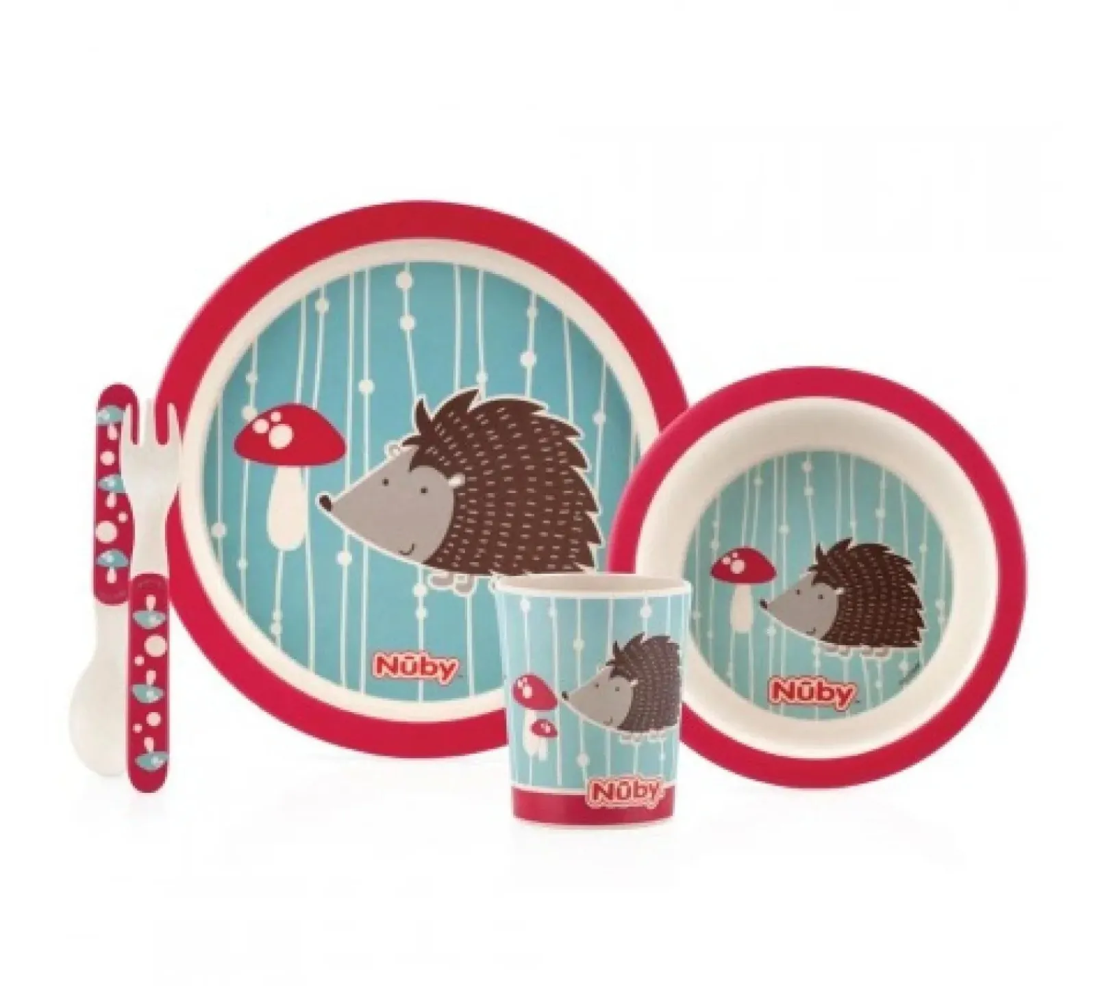Little Helper Weaning & Feeding | Dishwasher-Safe Eco Conscious Bamboo Weaning Set | Infant Feeding Set | 4 Animal Choices