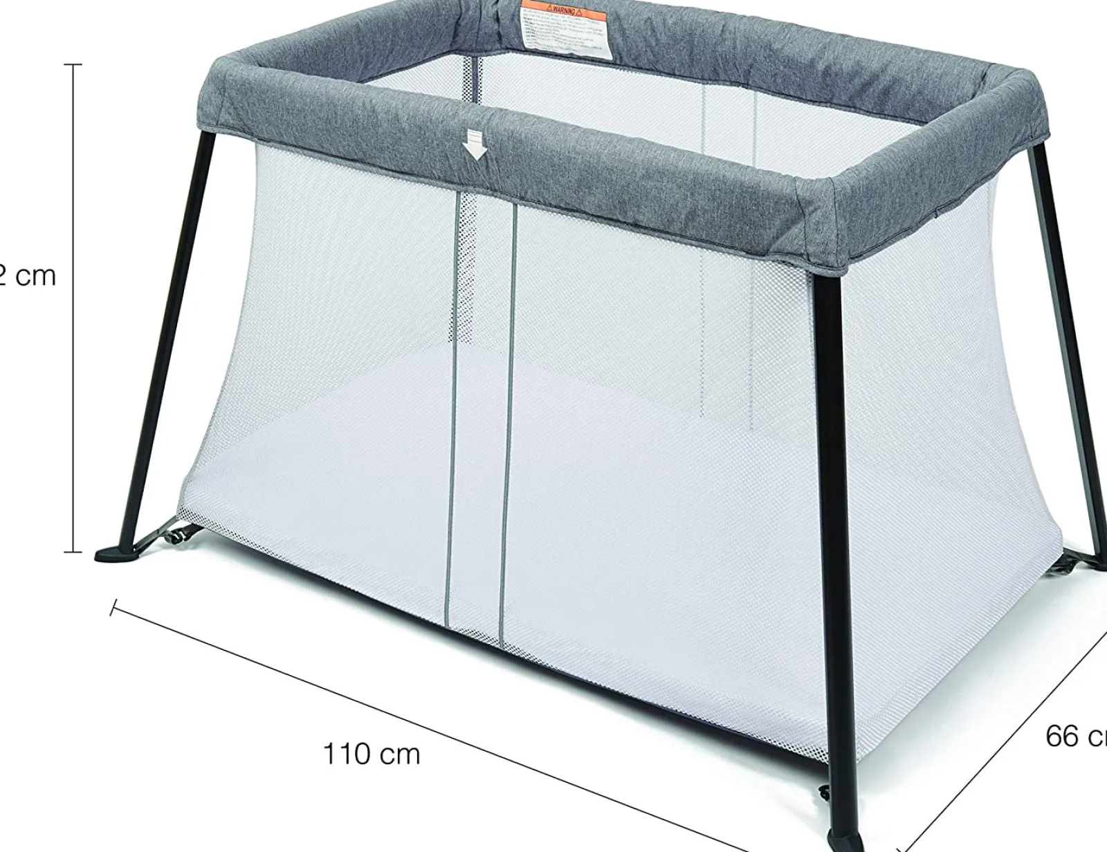Little Helper Baby Playpens | Travel Cots & Travel Beds | Easy Assembly 2-in-1 Lightweight Portable Baby Playpen & Travel Cot | Thick Mattress, Sheet & Carry Bag | Grey | 0-36m