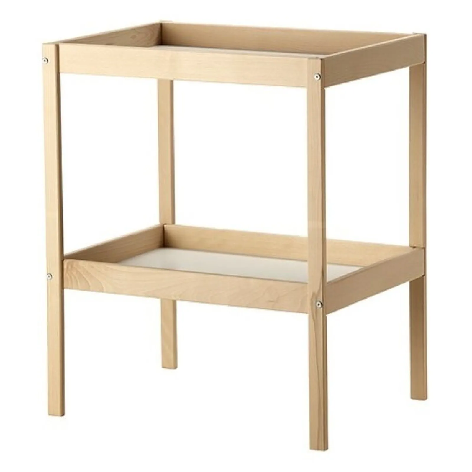 Little Helper Changing Units & Changing Tables & Dressers | Eco Beech Wood Open Baby Changing Unit | Table with Storage | Beech with White Shelves