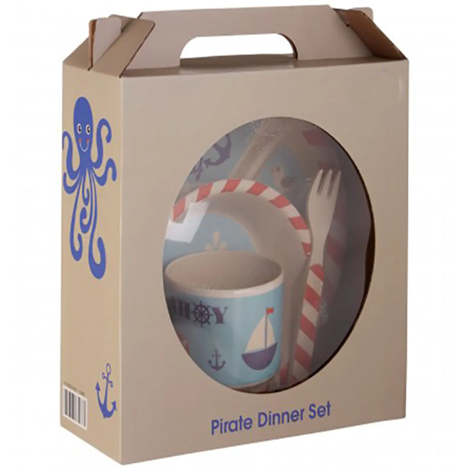 Little Helper Weaning & Feeding | Eco Conscious Bamboo Baby & Toddler Feeding Set | 5 Piece Set | Nautical Design