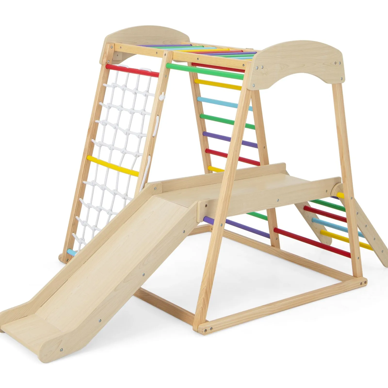 Little Helper Kids Climbing Frames & Activity Toys | Montessori Toys & Products | Eco Conscious Wooden 6-in-1 Indoor Jungle Gym | Kids Playground Climber | Slide | 12m+