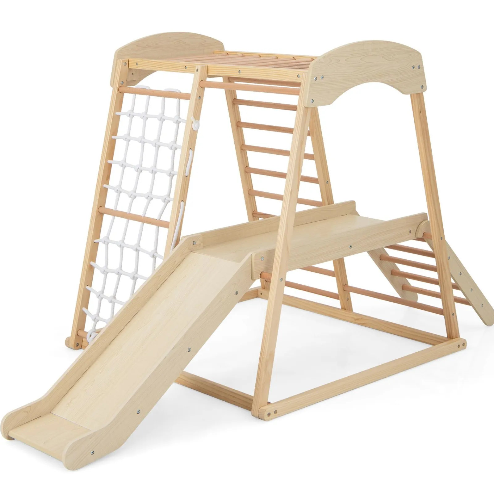 Little Helper Kids Climbing Frames & Activity Toys | Montessori Toys & Products | Eco Conscious Wooden 6-in-1 Indoor Jungle Gym | Kids Playground Climber | Slide | 12m+