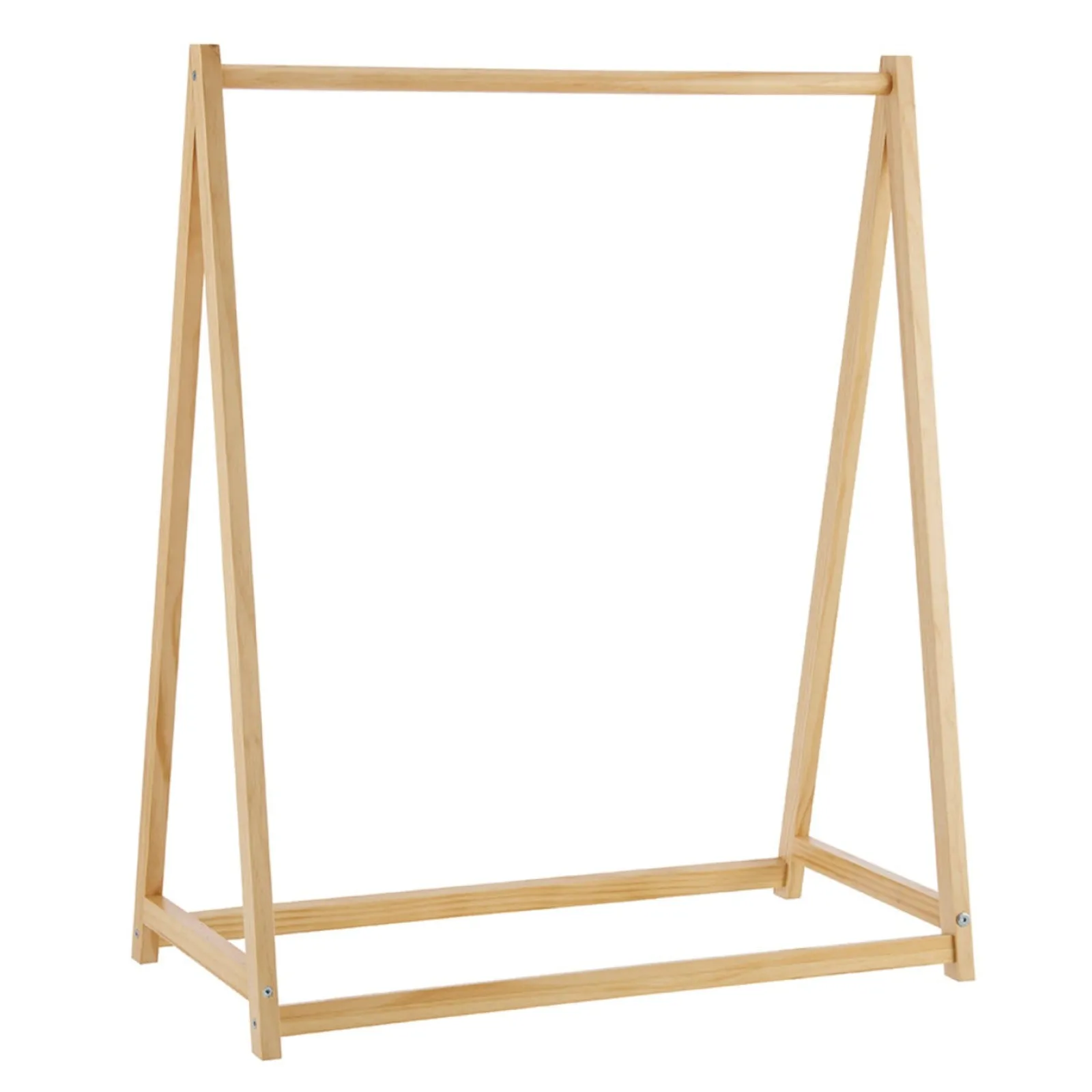 Little Helper Montessori Toys & Products | Clothes Rail & Dressing Up Rails | 100% Eco Natural Pine Wooden Montessori Clothes Rail | Dress Up Rail | Natural | 96cm high