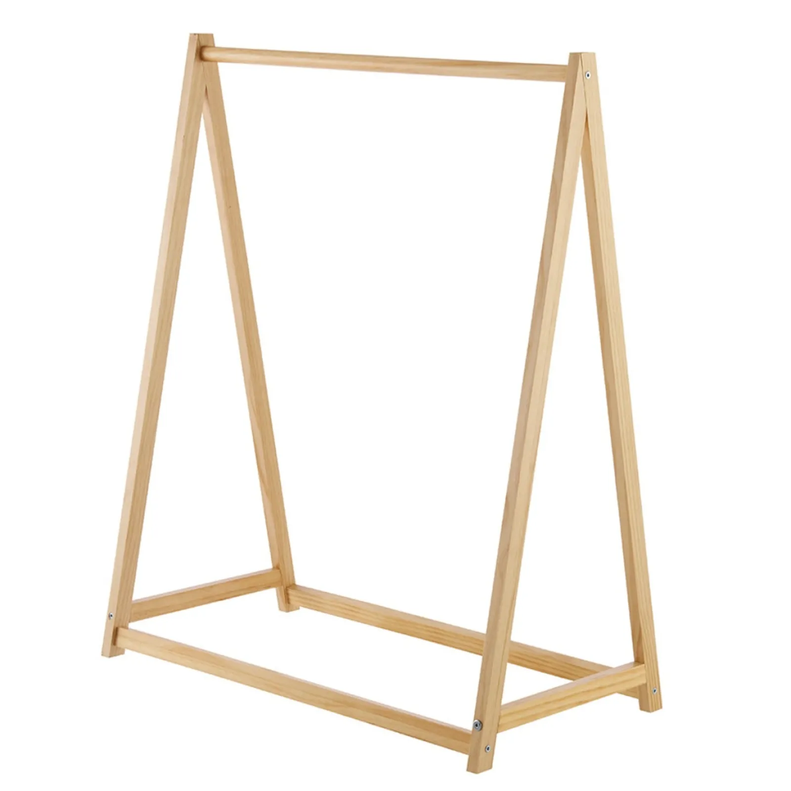 Little Helper Montessori Toys & Products | Clothes Rail & Dressing Up Rails | 100% Eco Natural Pine Wooden Montessori Clothes Rail | Dress Up Rail | Natural | 96cm high