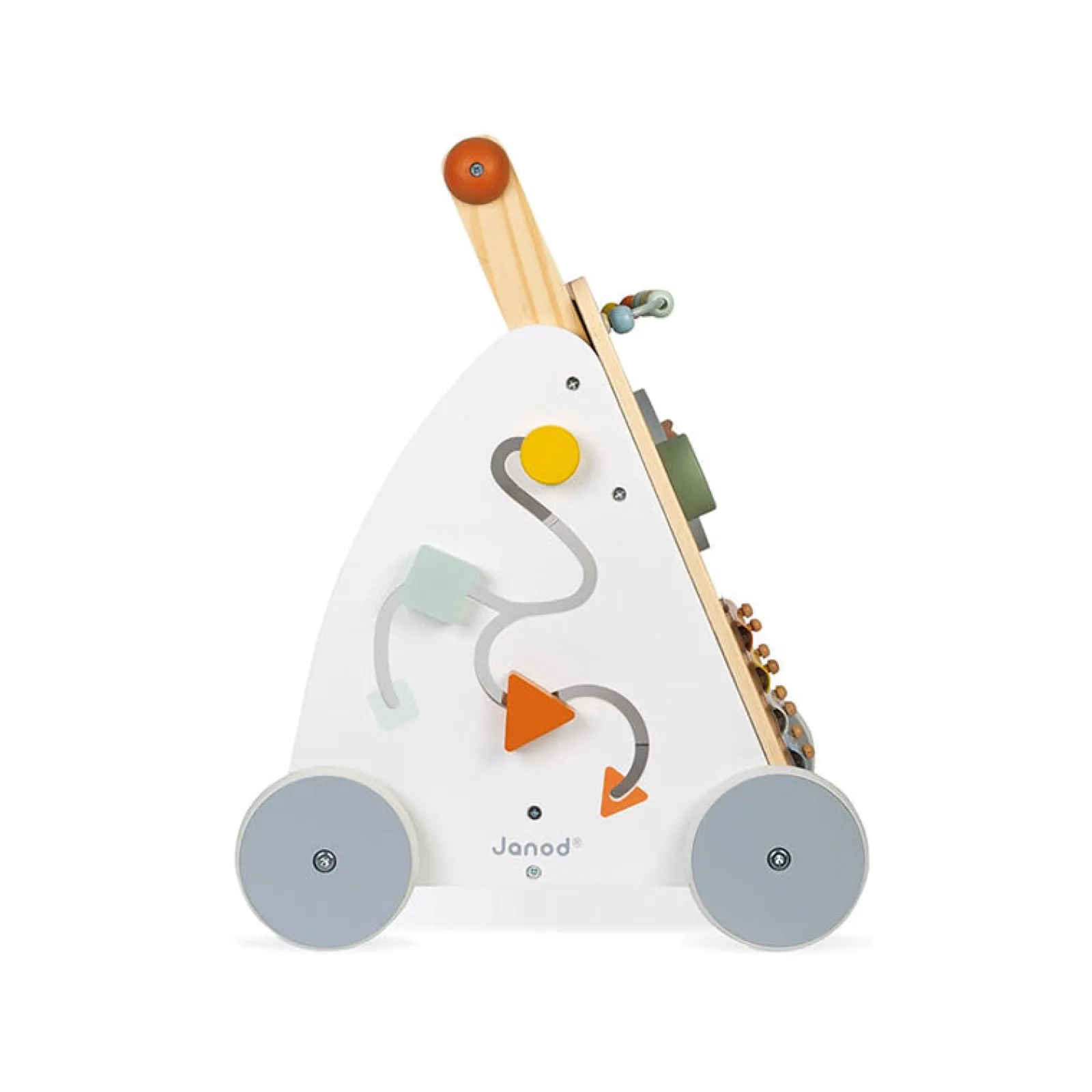 Little Helper Wooden Toys & Educational Toys | Montessori Toys & Products | 100% Eco Wooden Montessori 9-Piece Activity Baby Walker | Removable Brake | 12m+