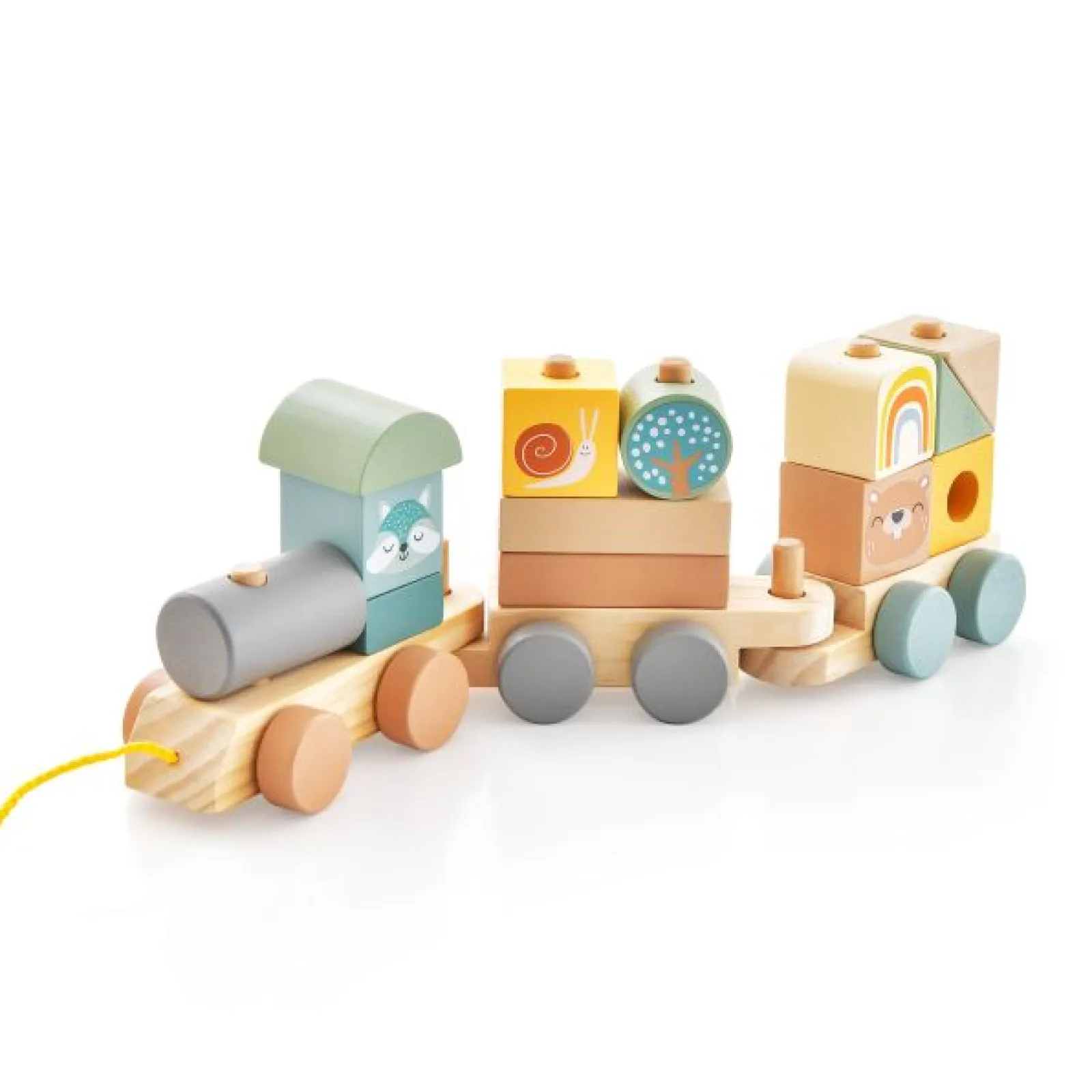 Little Helper Wooden Toys & Educational Toys | Role Play Toys & Pretend Play | 100% Eco Wooden Pull Along Stacking Train Set | Wooden Toy | Stacking Blocks | 18m+
