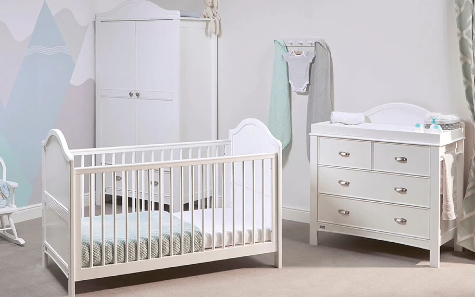 Little Helper Nursery Furniture Sets | Eco-Conscious 3 Piece Baby Nursery Furniture Set | White | Eclipse Collection