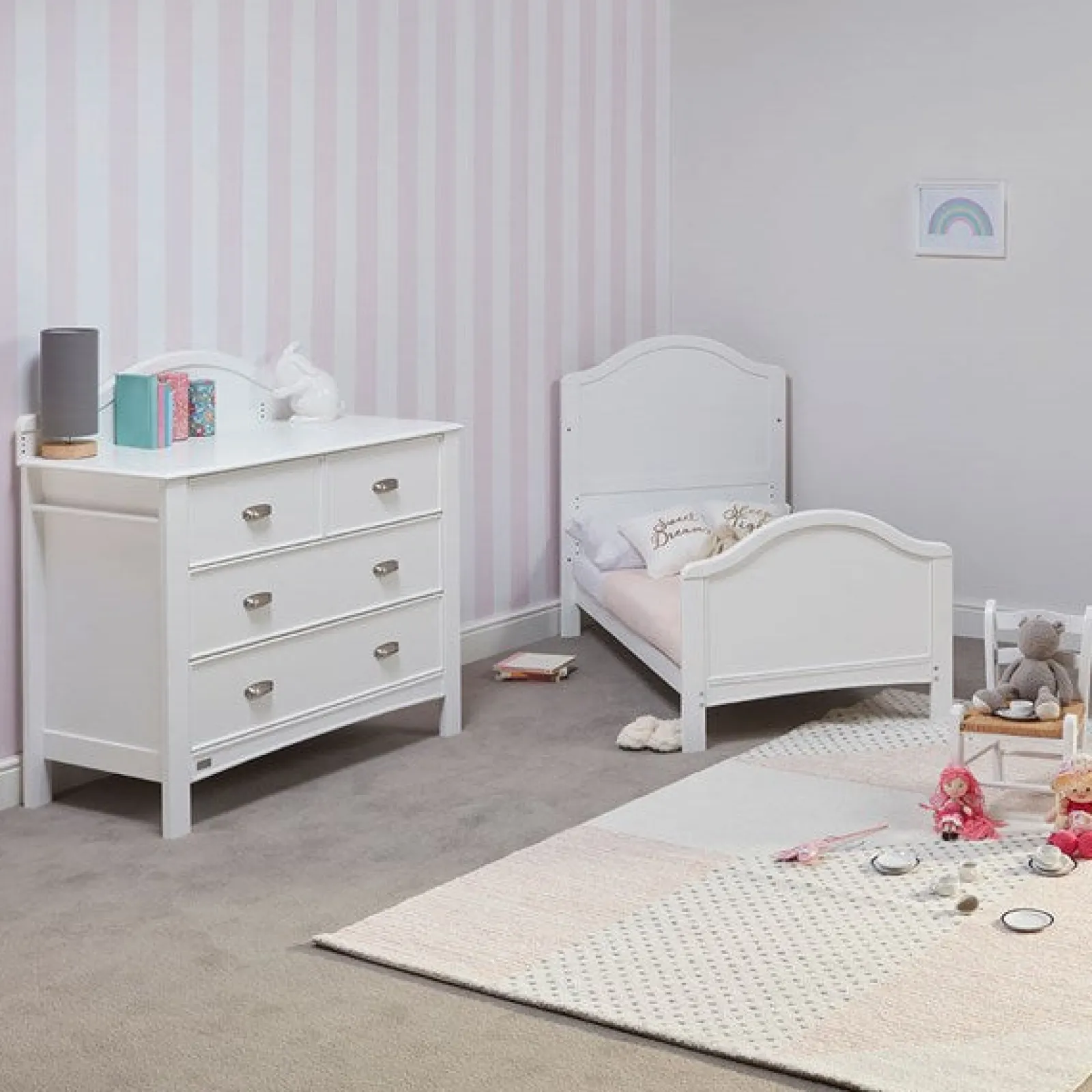 Little Helper Toddler Beds & Childrens Single Beds | Cot Beds | Eco-Conscious 3-in-1 Cot Bed | Toddler Bed | Day Bed | White | Eclipse Collection